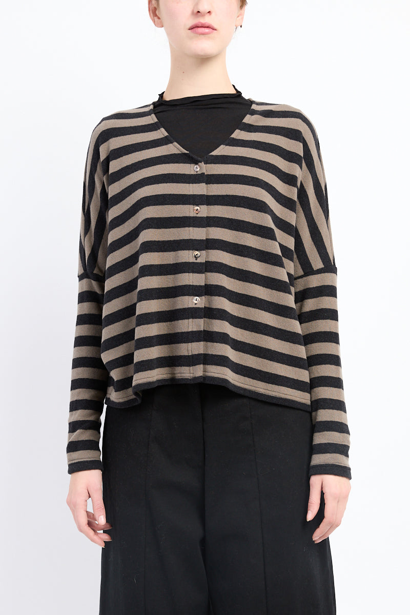 V-Neck Cardigan in Twig