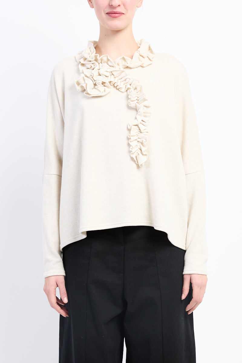 Pullover with Ruches in Almond
