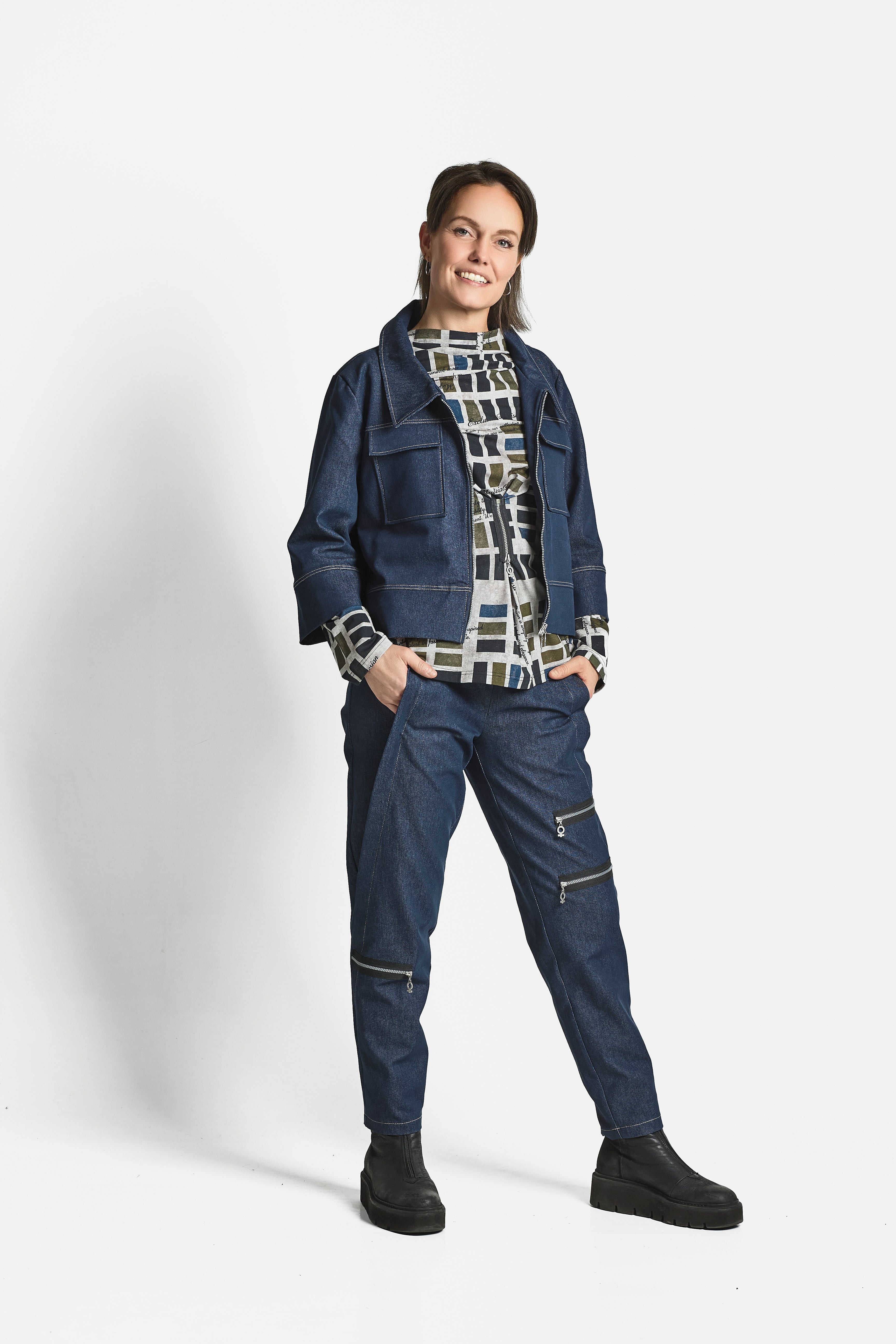 Stretch Denim Style Jacket in Blue