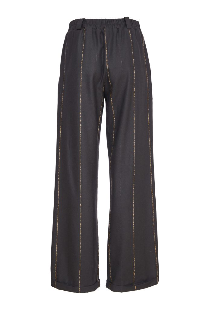 Wide Stripe Trouser in Black/Tan