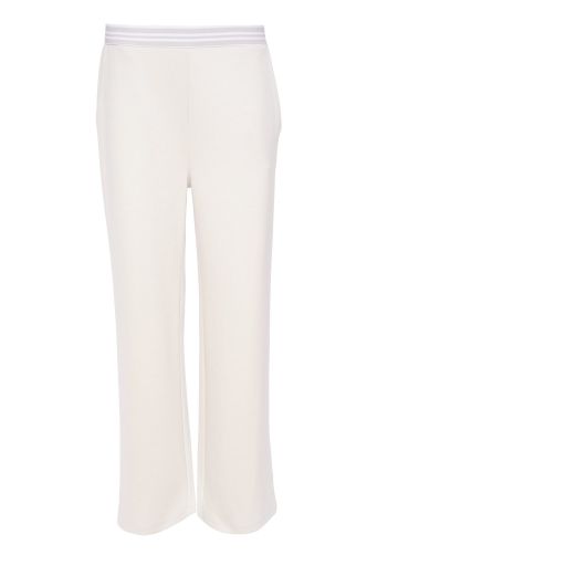 Wide Leg Trouser with Side Zip in Cream
