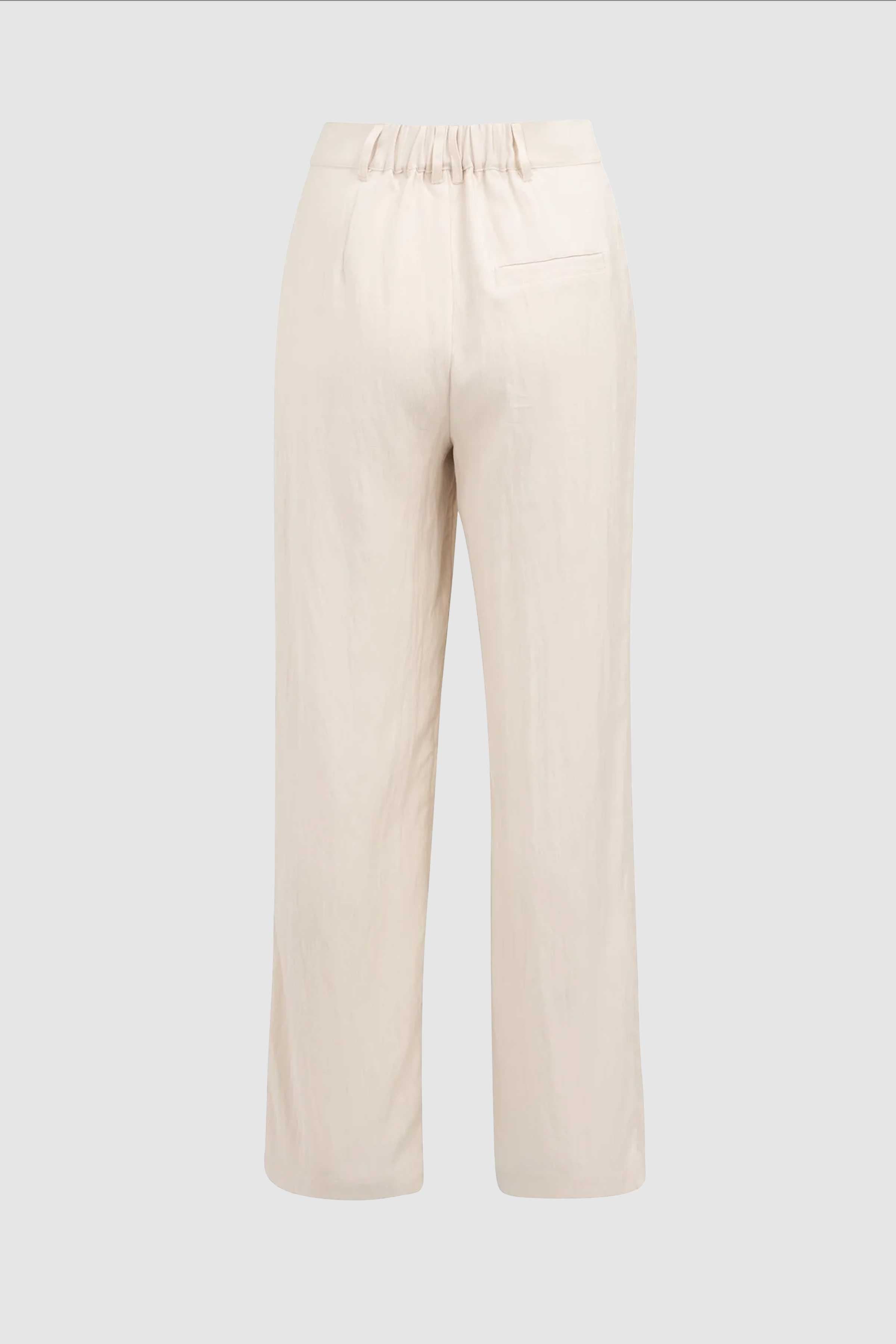 Wide Leg Trouser in Creme Beige