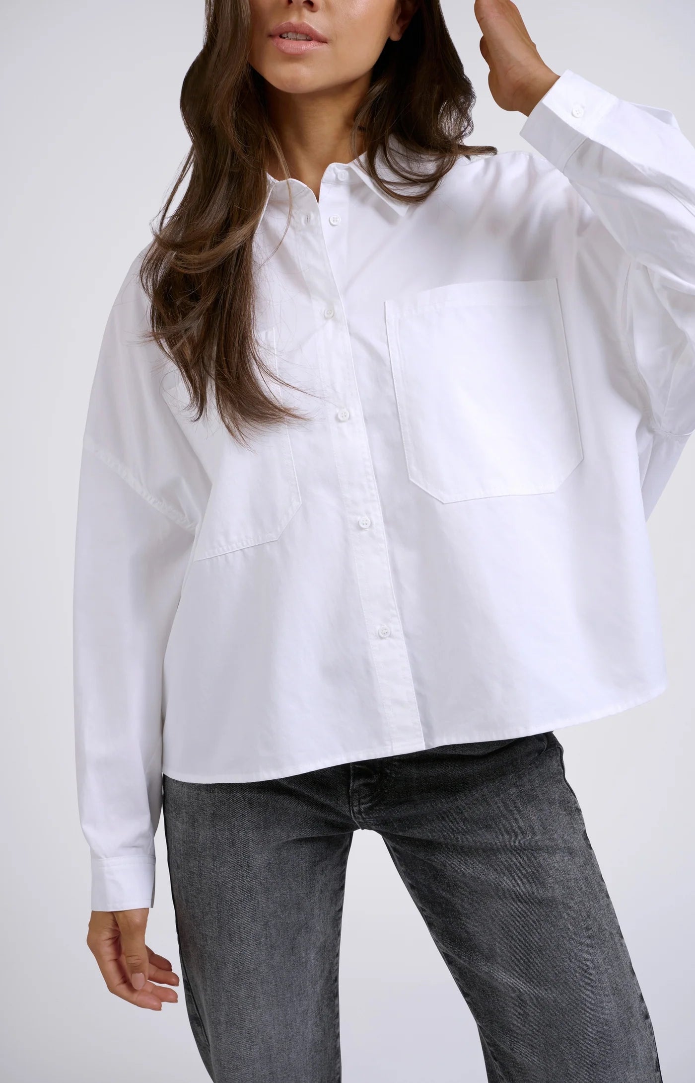 Batwing Sleeve Blouse in White