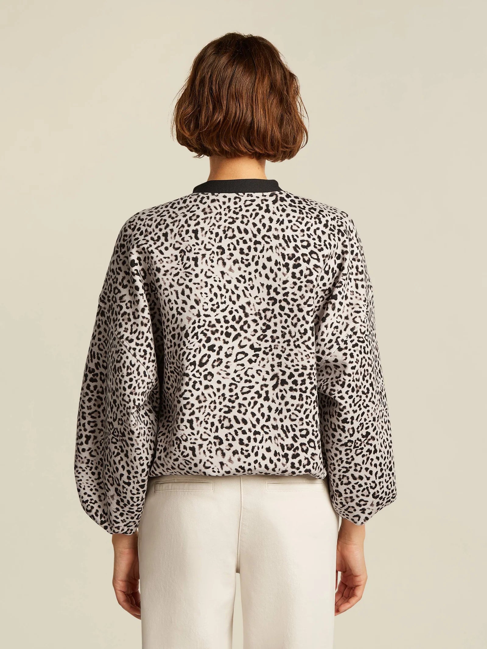 Zelda Leopard Print Jacket in Chinchilla