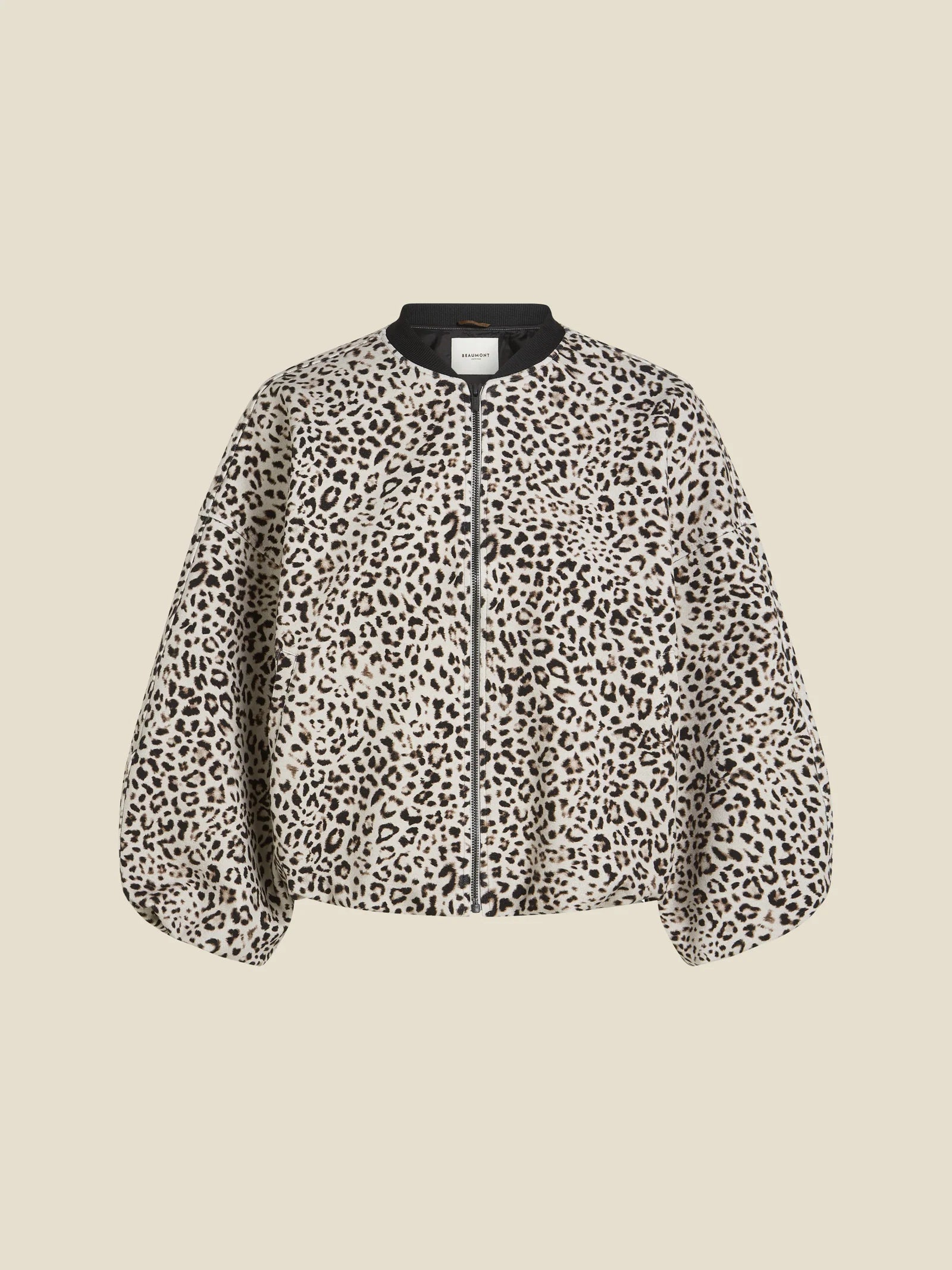 Zelda Leopard Print Jacket in Chinchilla