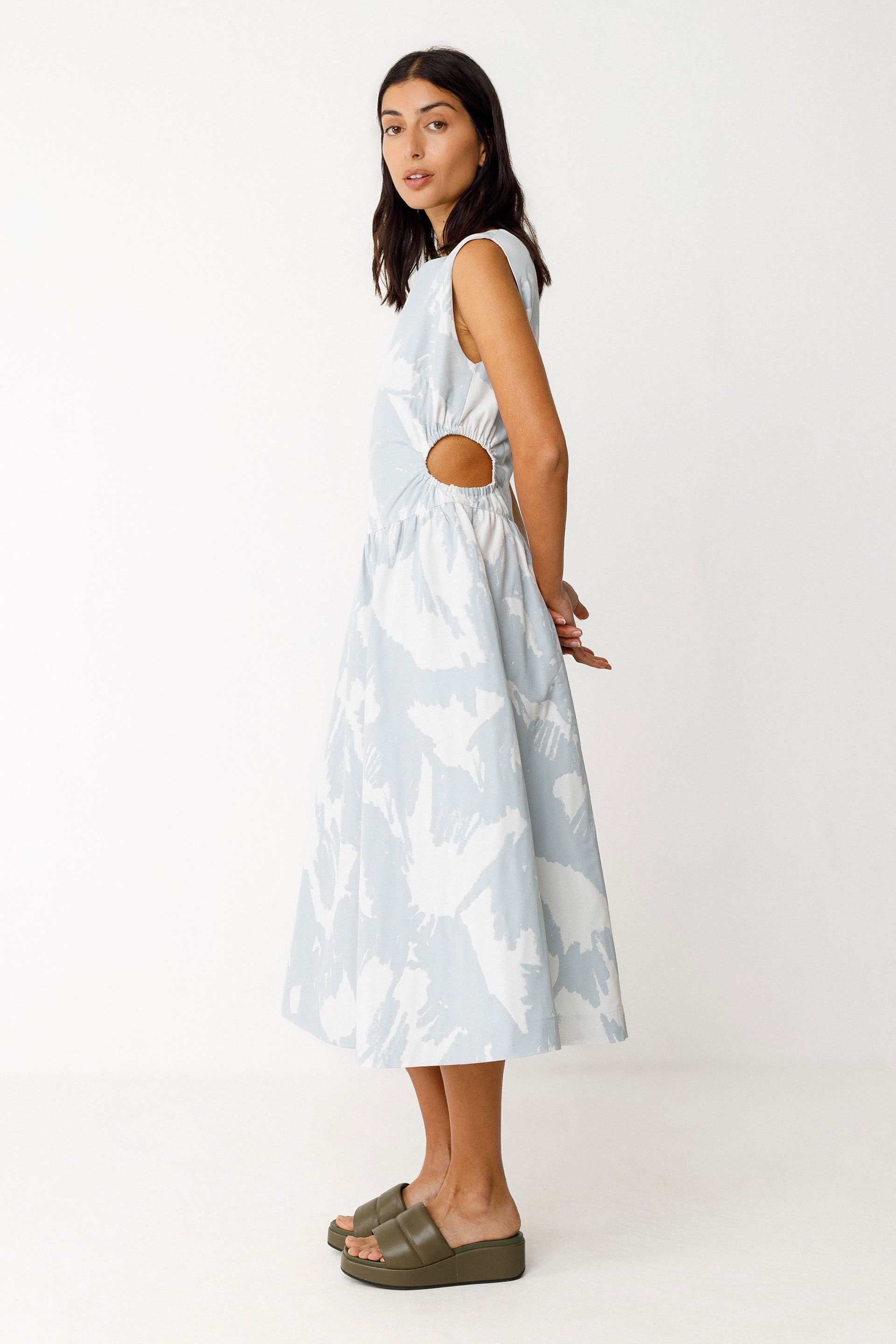 Adane Dress in Sky Blue Camo