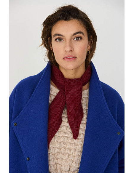 Bera Knitted Scarf in Deep Red