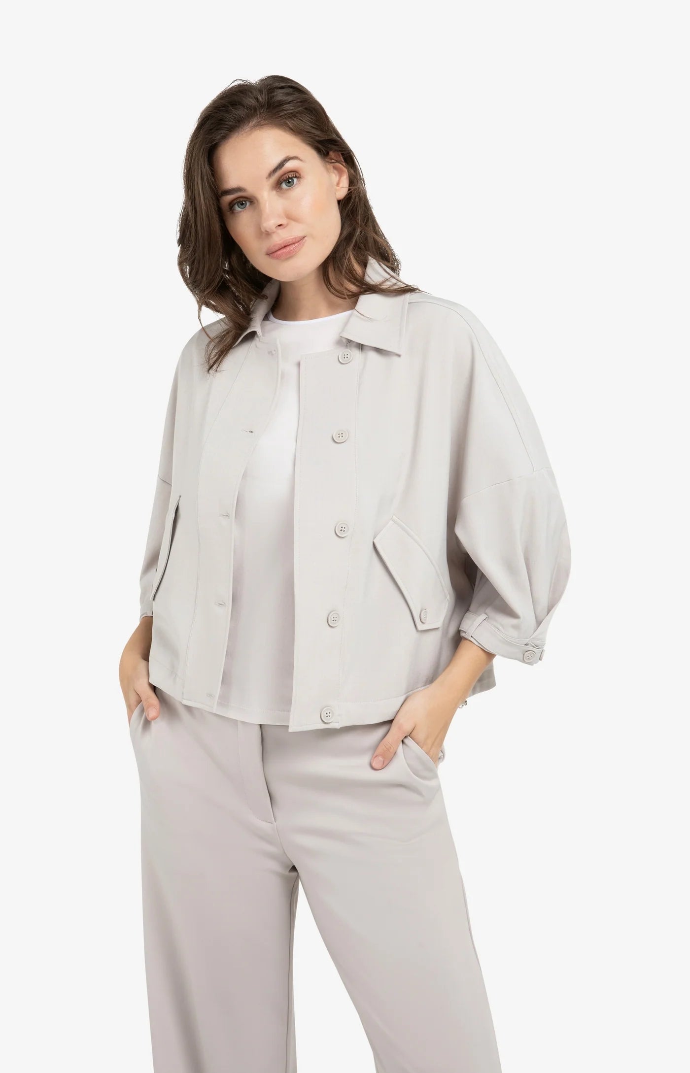 Blouse Jacket in Steel Wool Grey