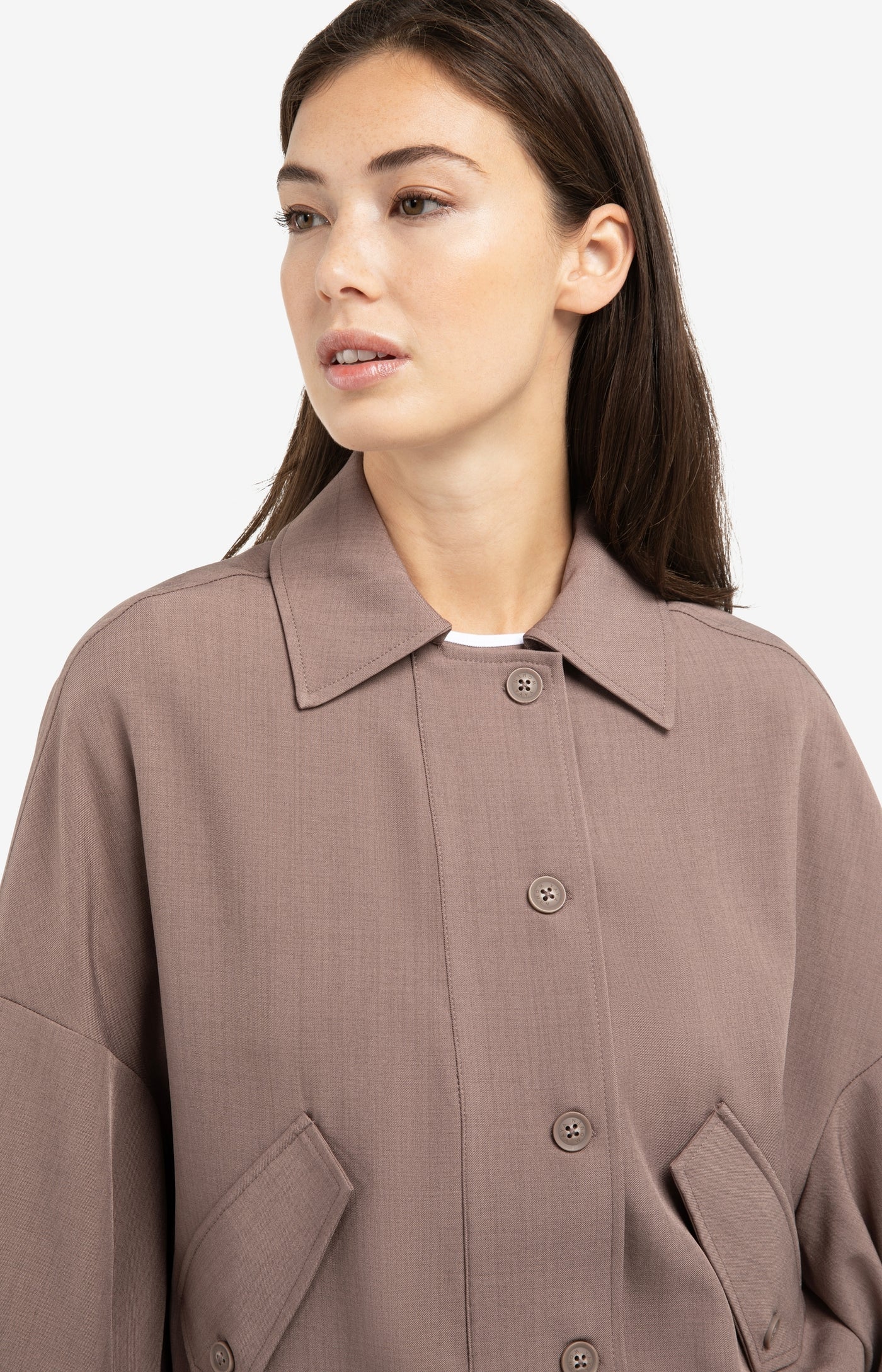 Blouse Jacket in Deep Taupe Brown