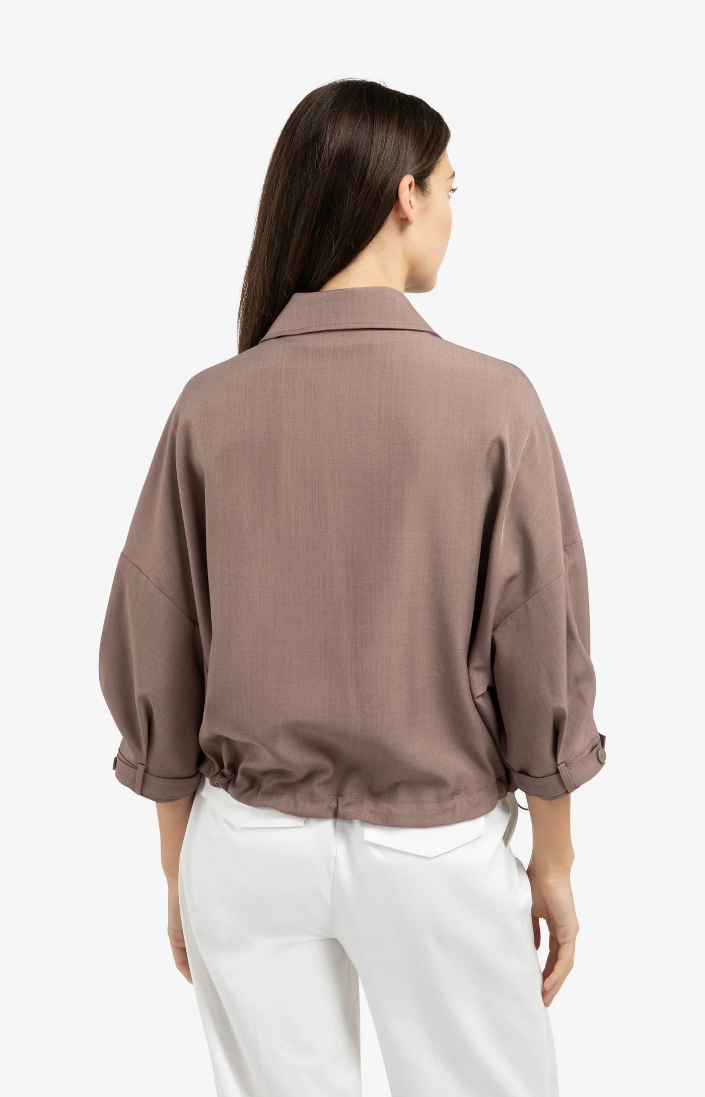 Blouse Jacket in Deep Taupe Brown