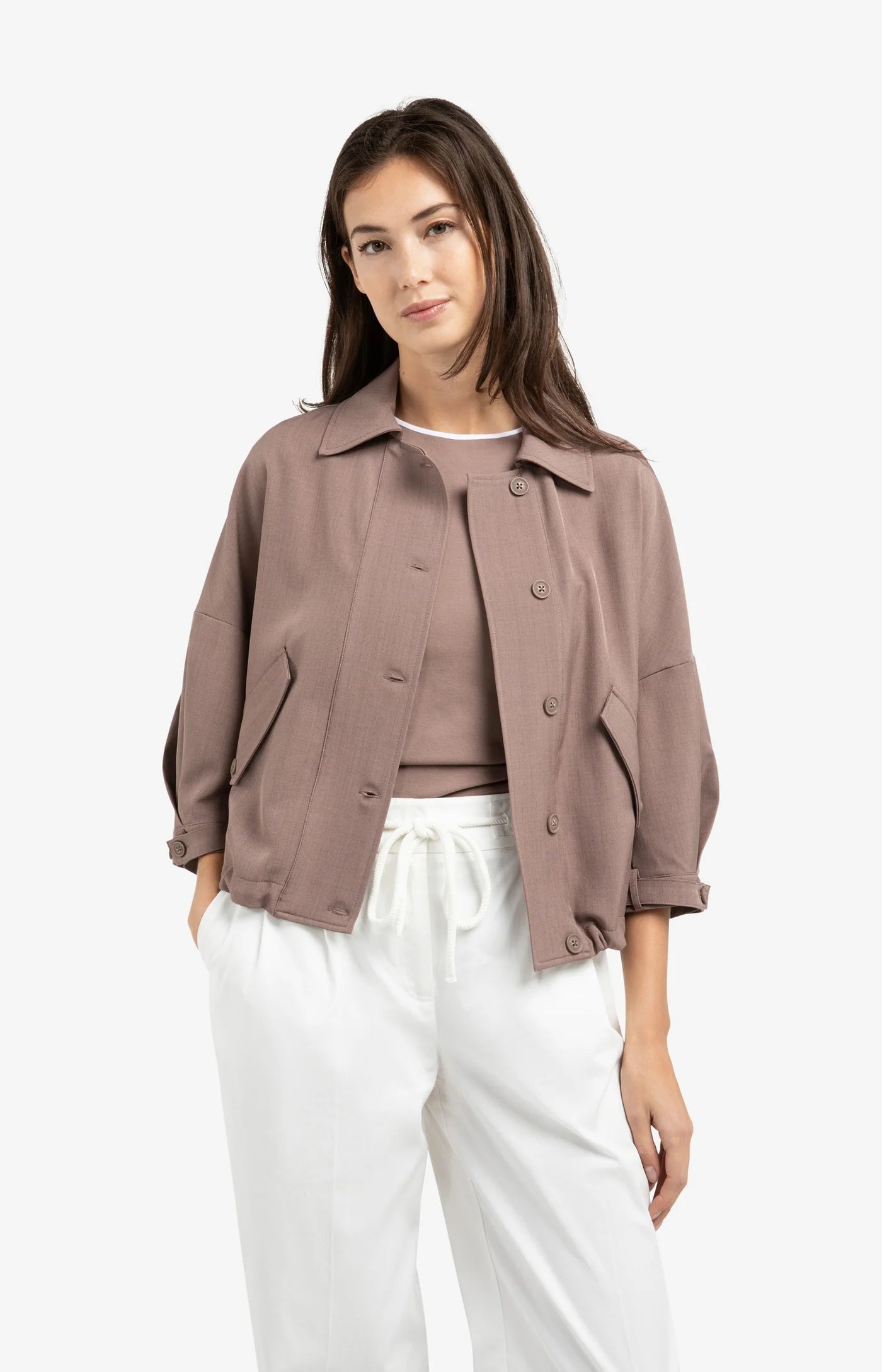 Blouse Jacket in Deep Taupe Brown