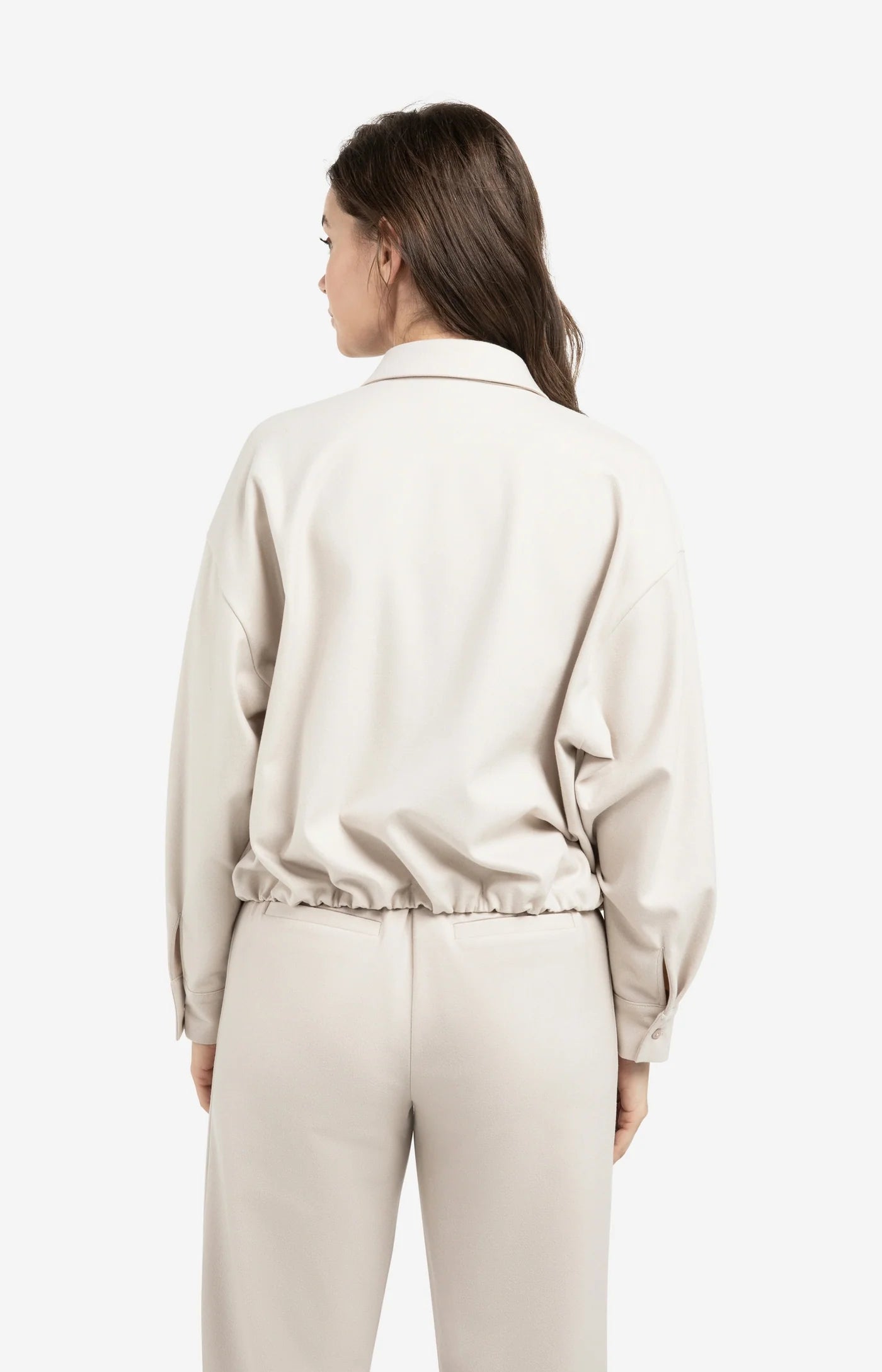 Blouse with Asymmetric Placket in Heather Grey