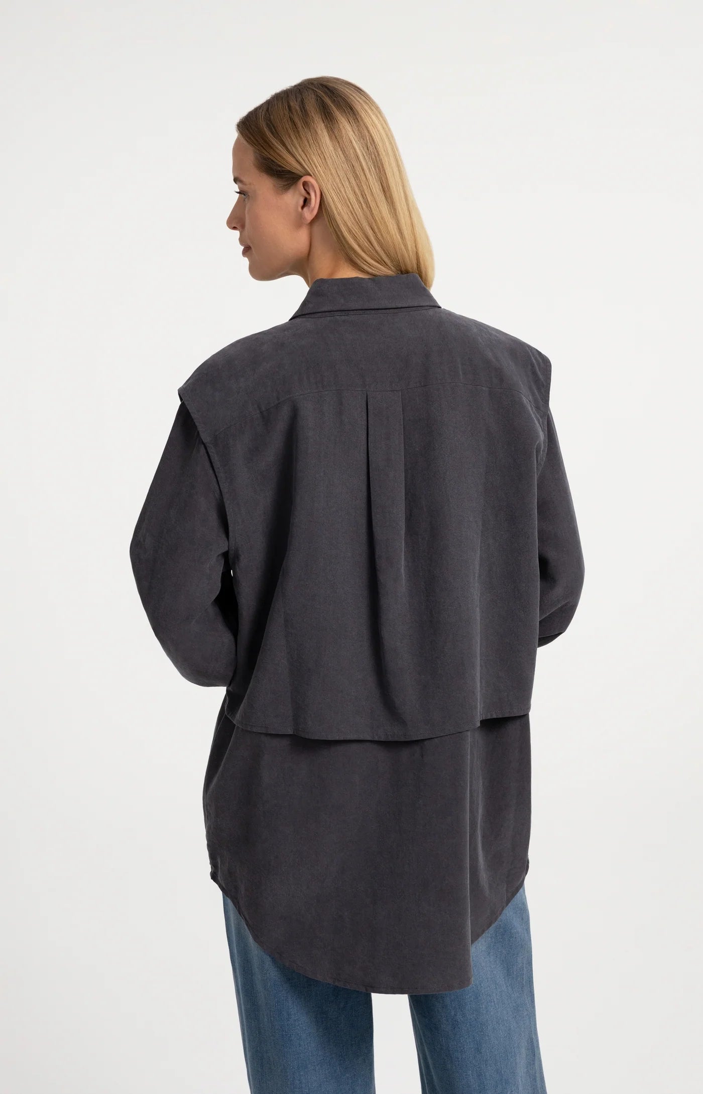 Shirt with Detachable Gilet in Hole Black