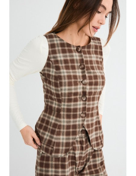 Calyp Vest in Brown