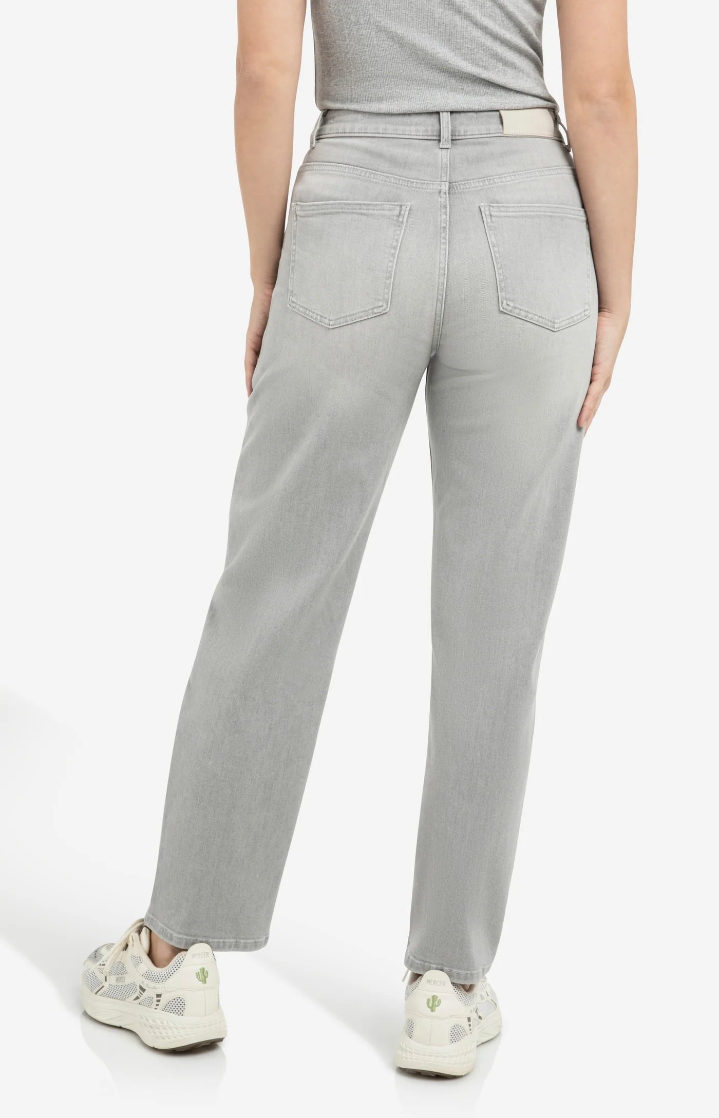 Wide Leg Cargo Jeans in Mid Grey Denim