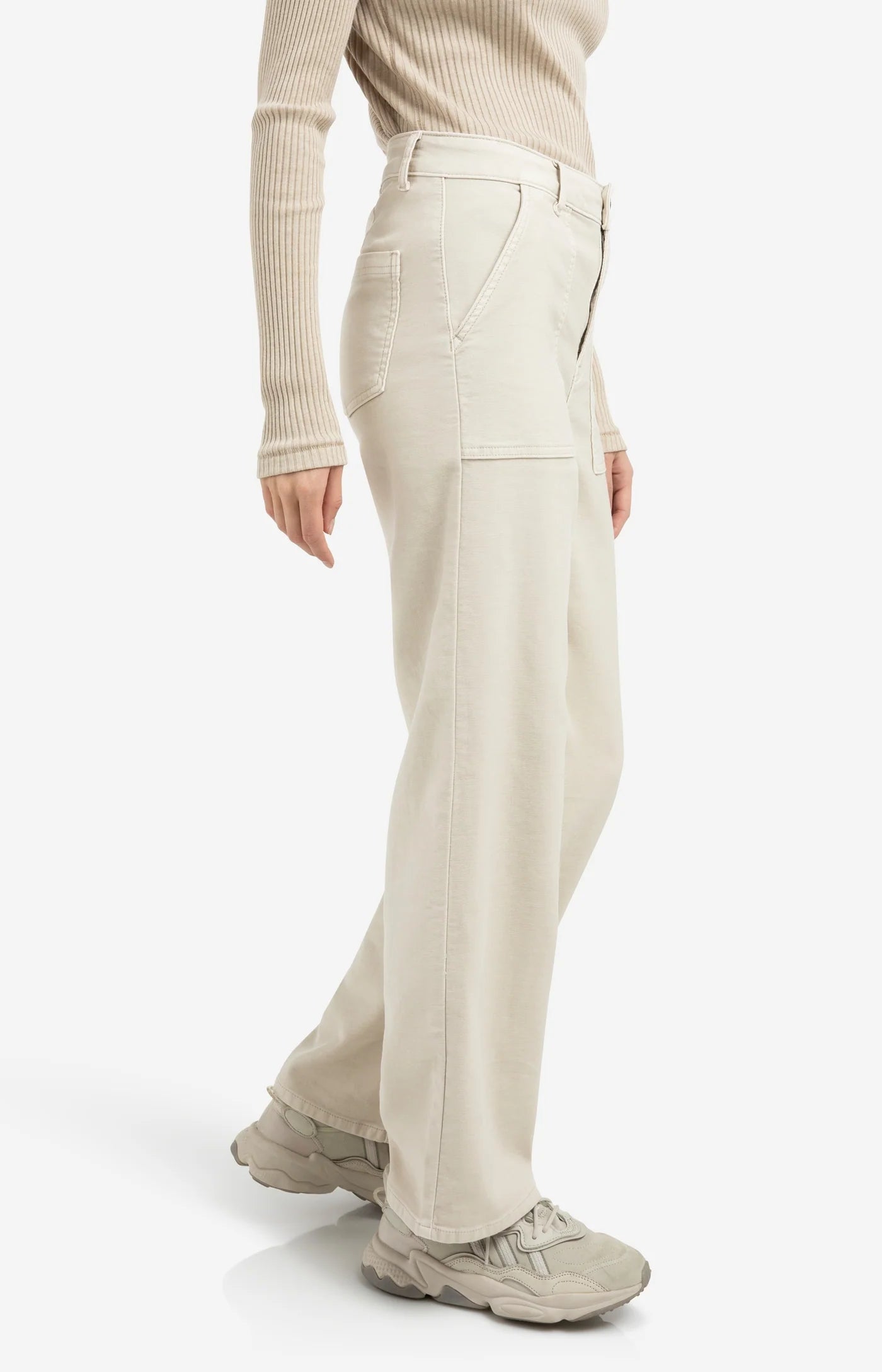 Straight Leg Cargo Trouser in Birch Beige