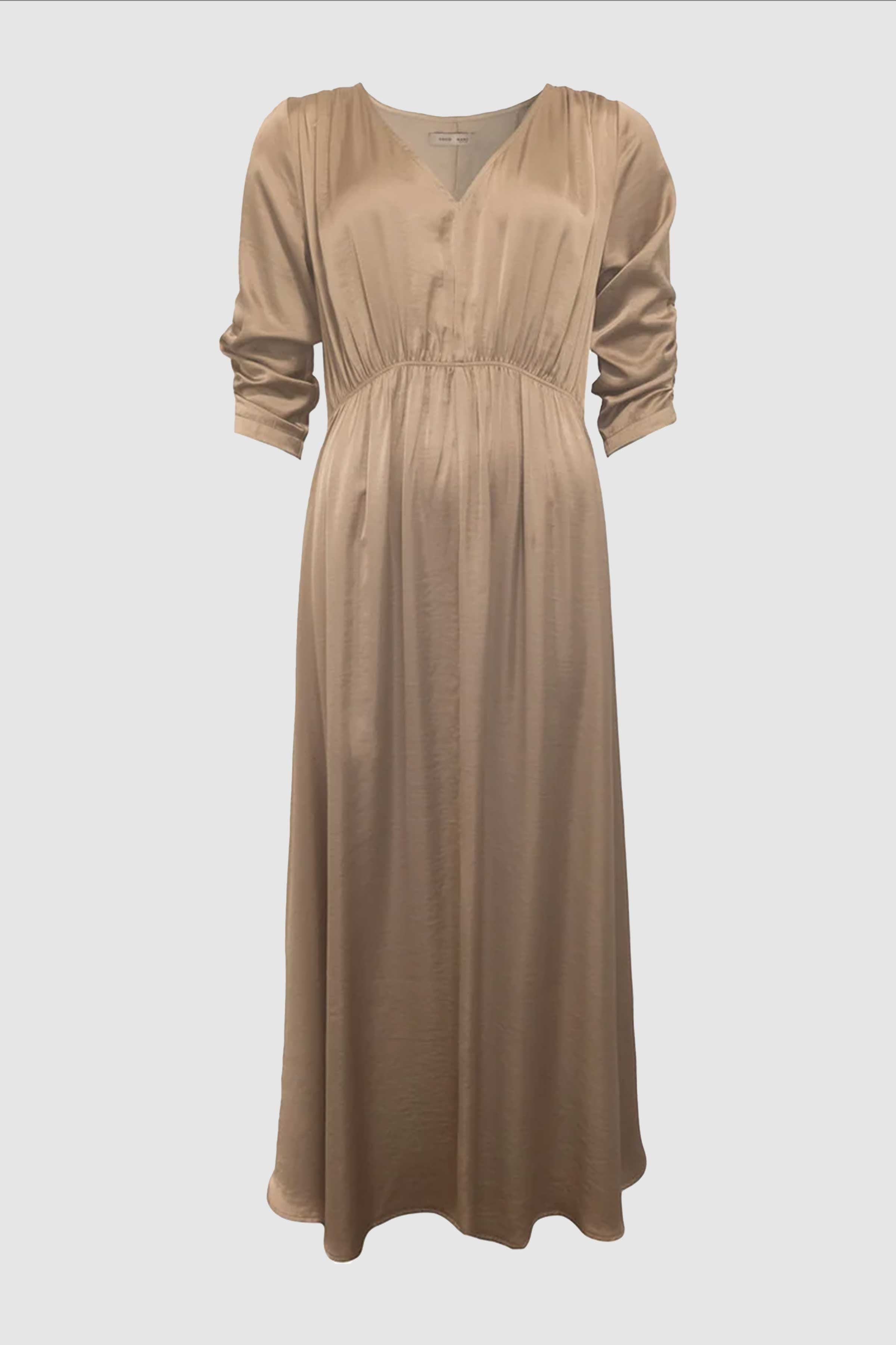 Clip Long Dress in Dark Sand