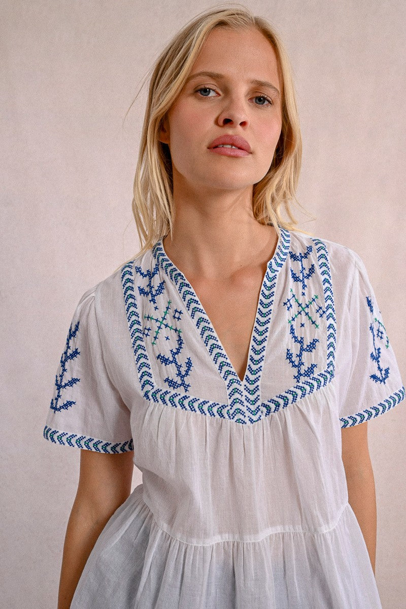 Molly Bracken Embroidered Poplin Top