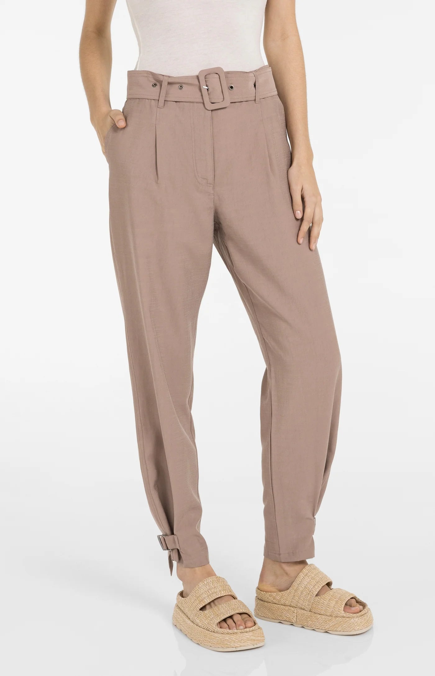 High Waist Loose Trouser in Brownie Brown