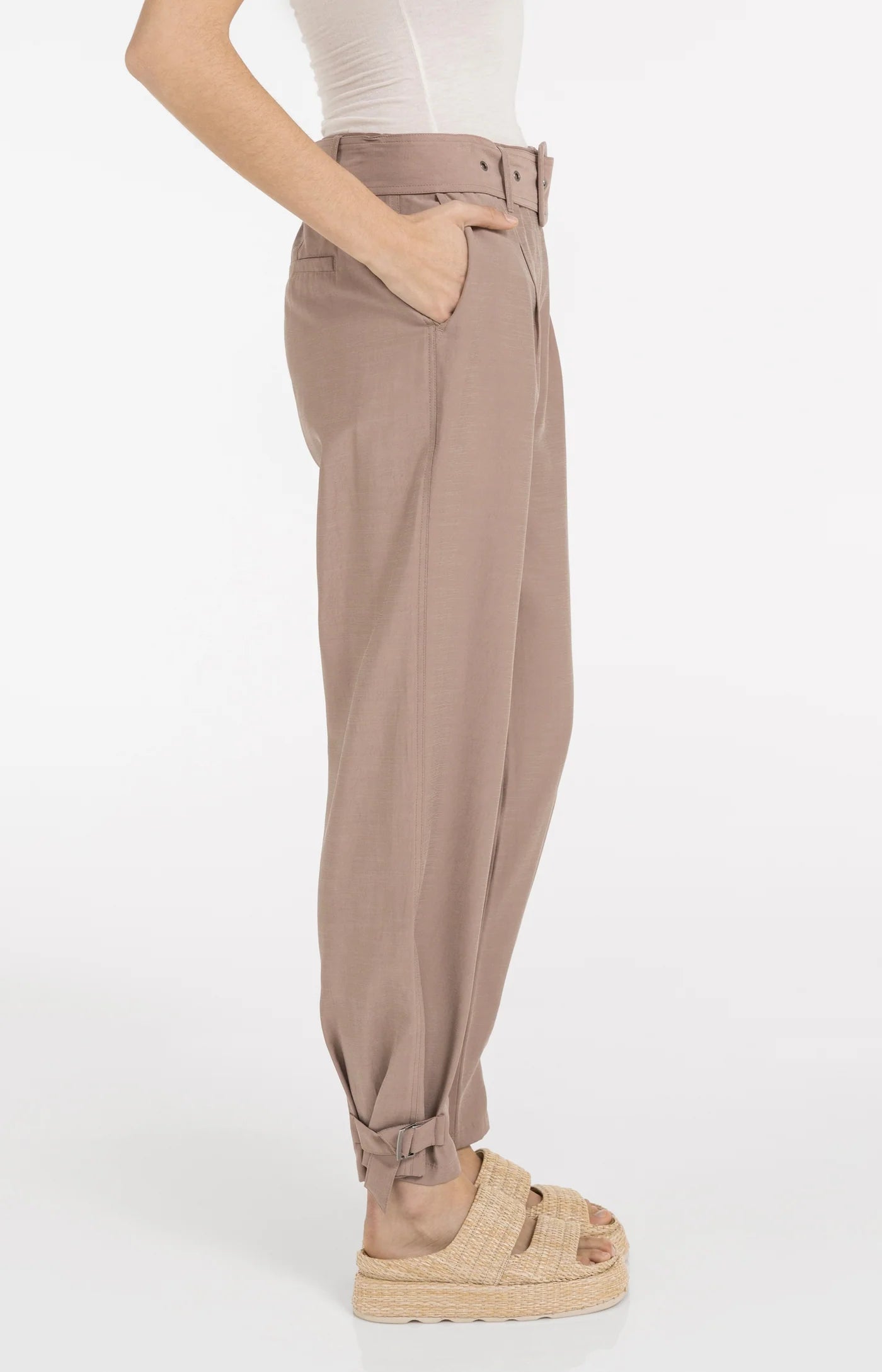 High Waist Loose Trouser in Brownie Brown