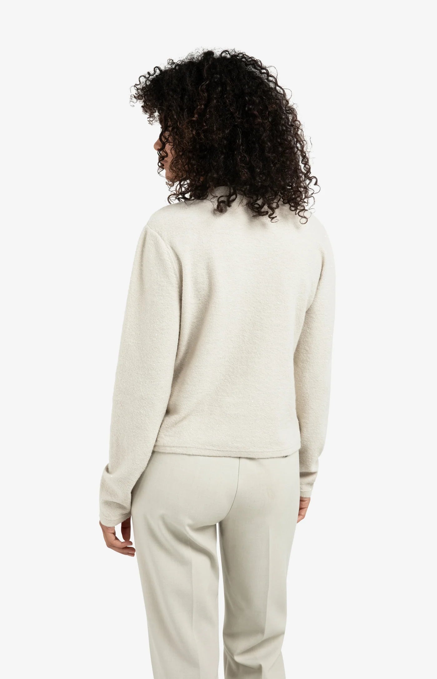 Spencer Cardigan with Sequins in Cloud Grey