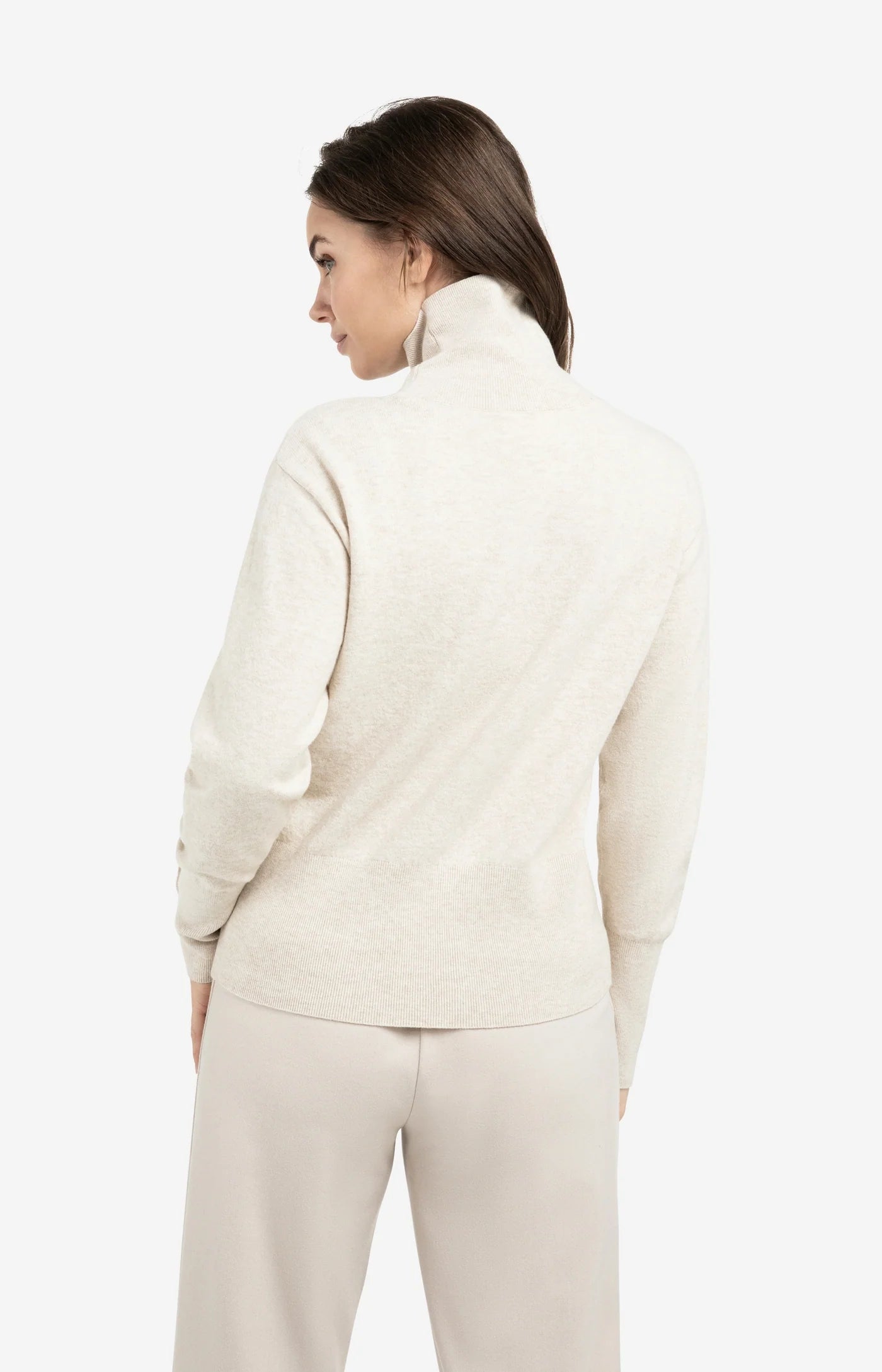 High Neck Sweater in Snowfall White