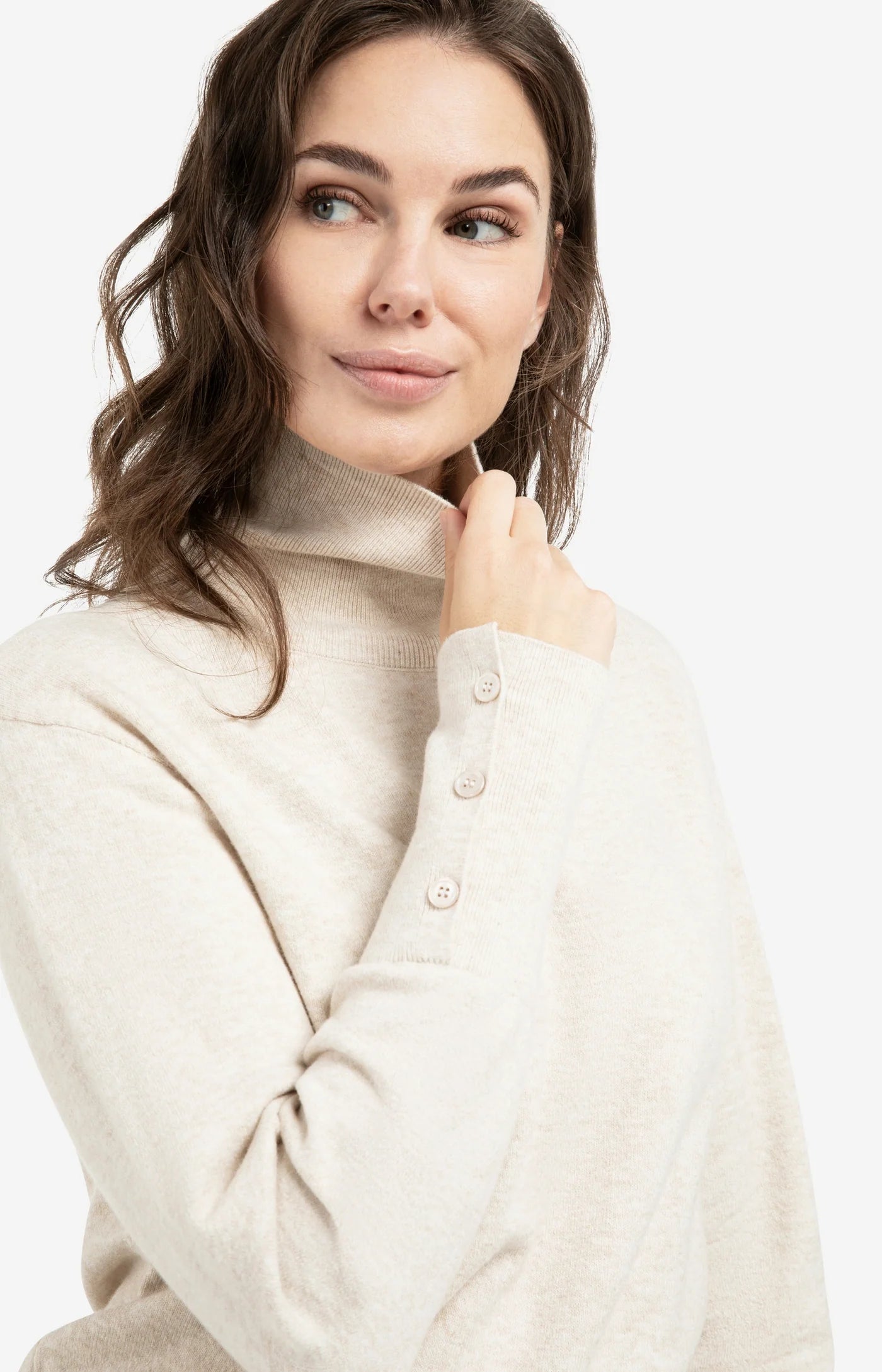 High Neck Sweater in Snowfall White