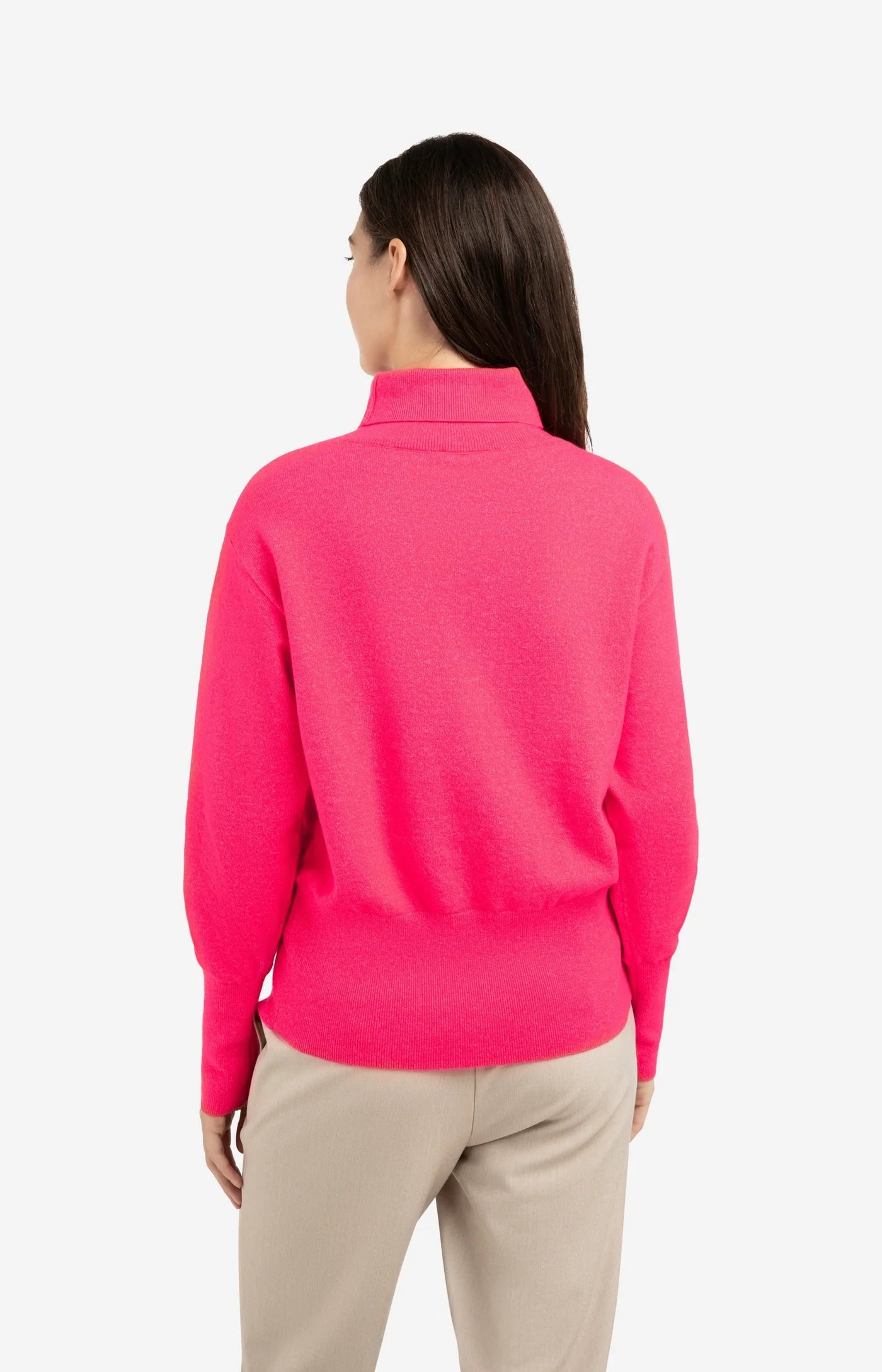 High Neck Sweater in Rose Red
