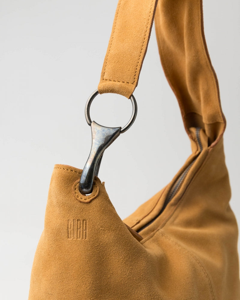 Jackpot Suede Shoulder Bag in Tan