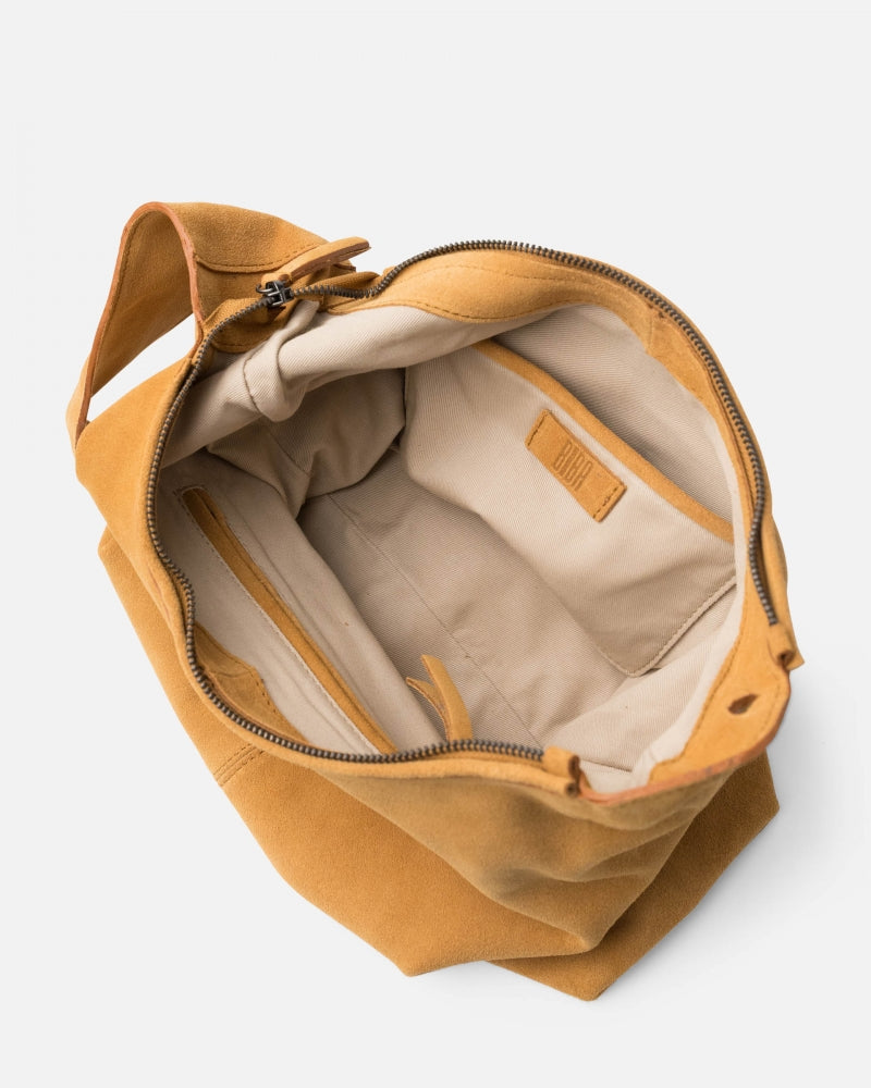 Jackpot Suede Shoulder Bag in Tan