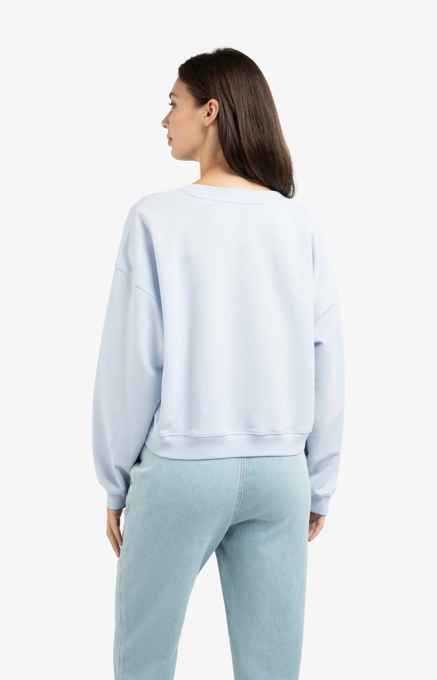 Crew Neck Lightweight Sweater in Ice Blue