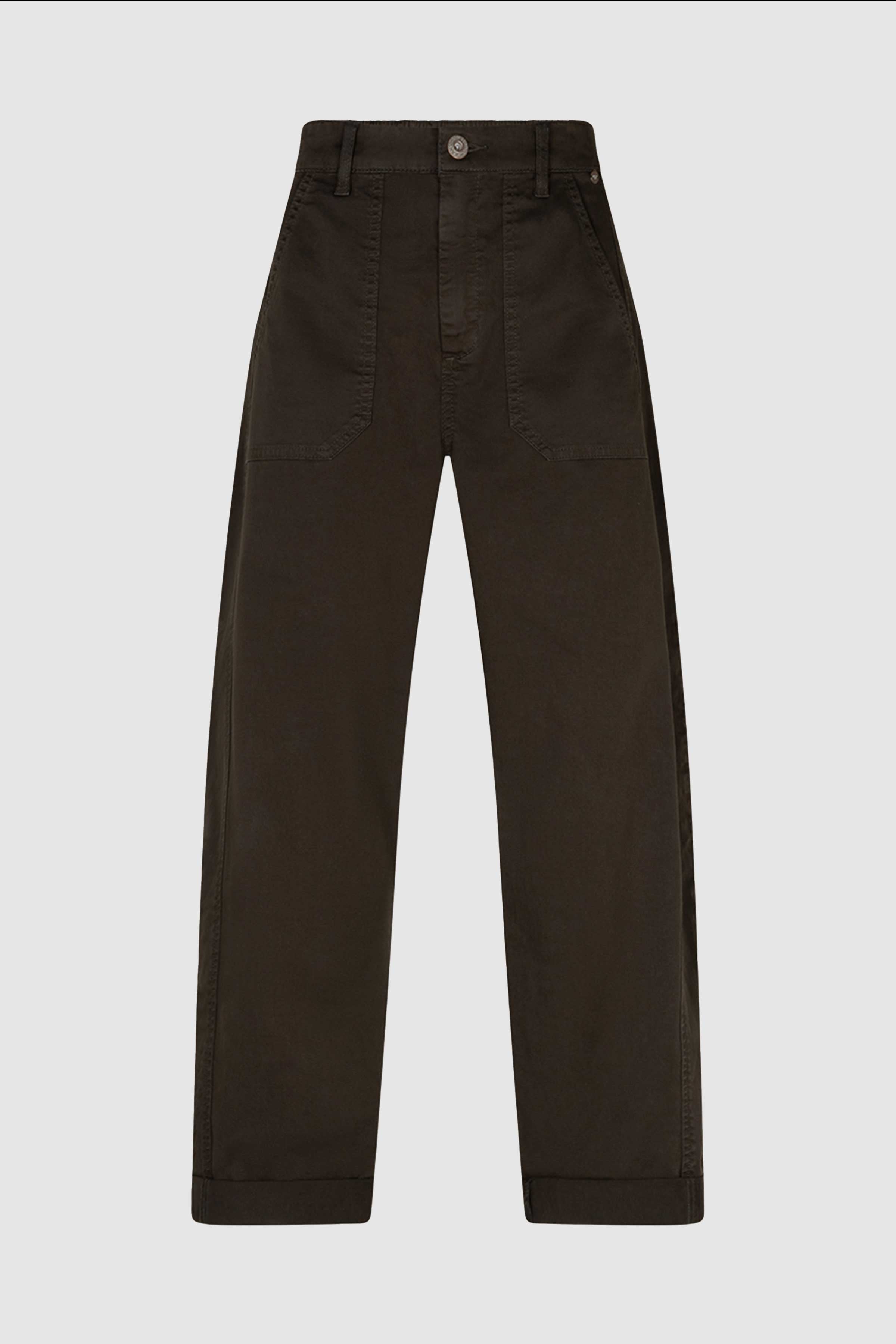 Margot Fine Twill Trousers in Dark Green