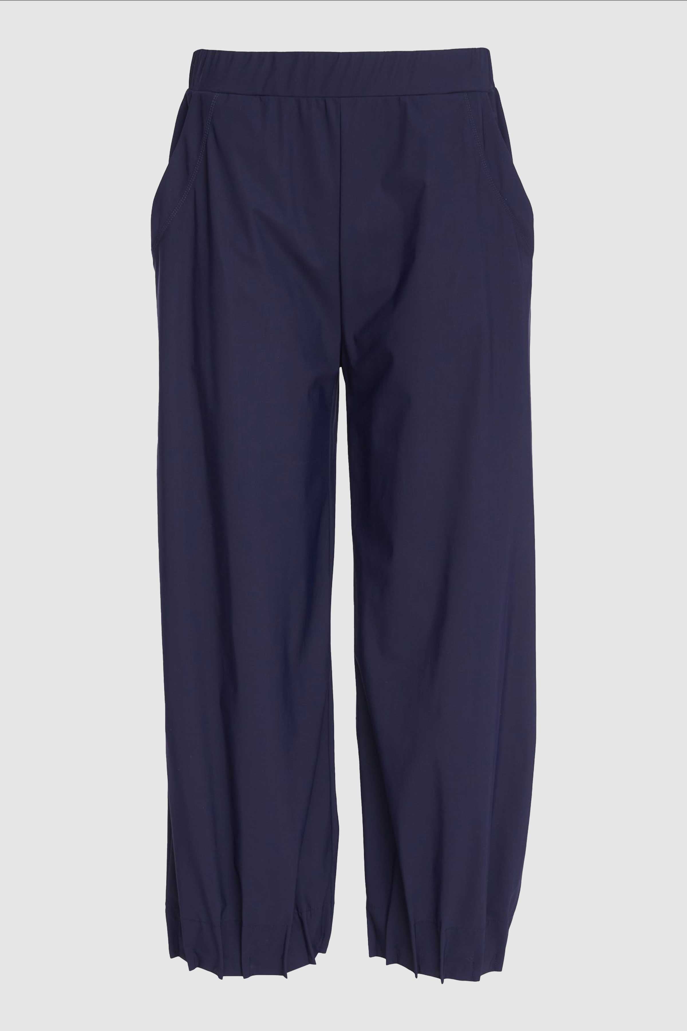 Wide Leg Trouser with Tuck Hem Detail in French Blue