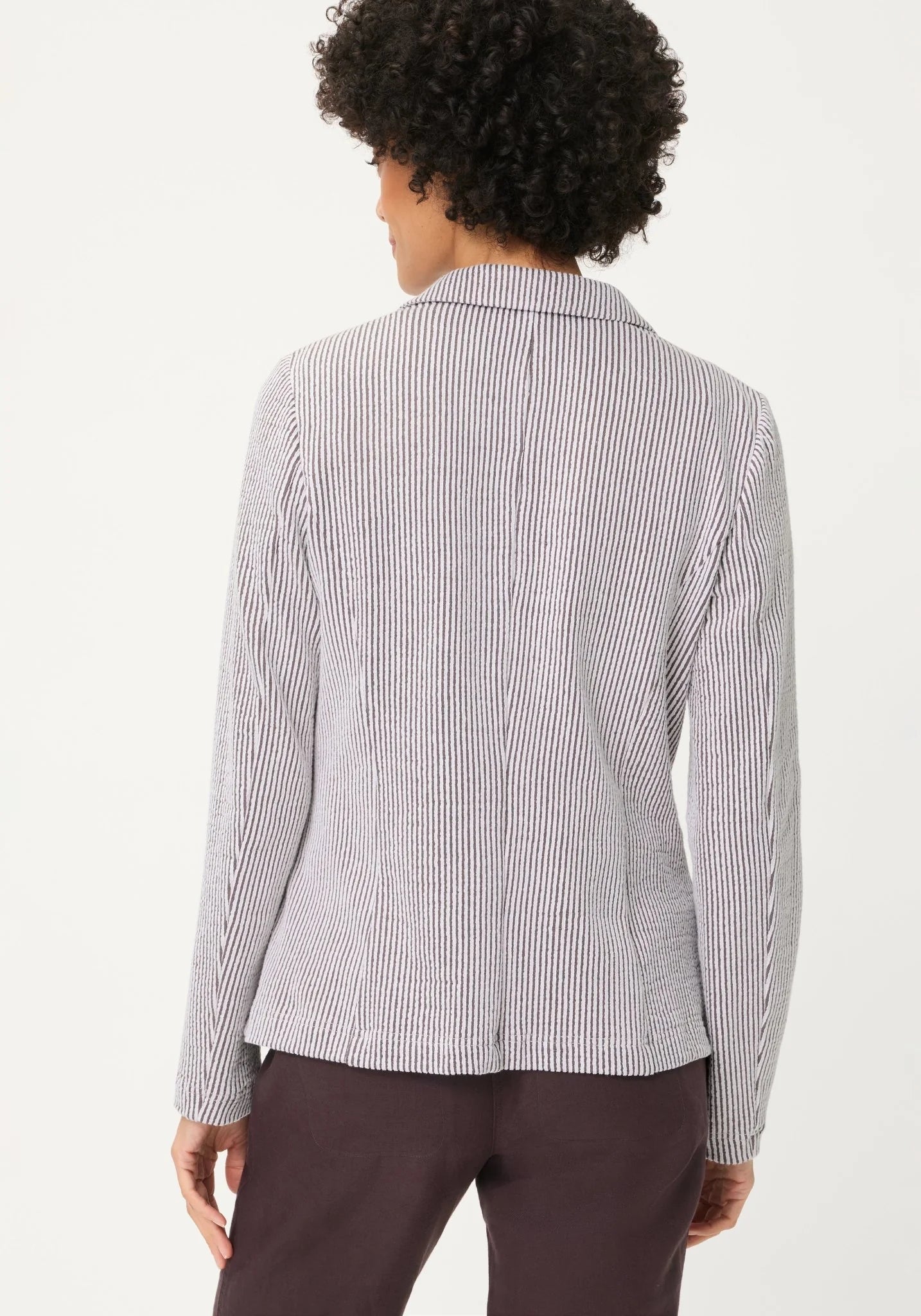 Stripe Blazer in Dark Brown