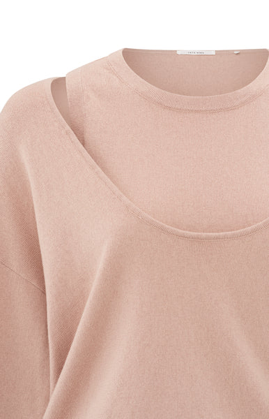 Round Neck Sweater in Dusty Pink