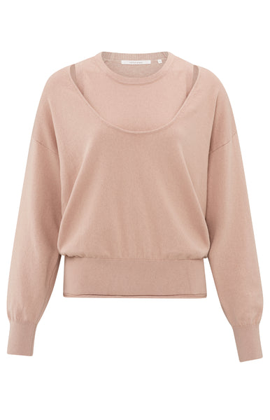 Round Neck Sweater in Dusty Pink