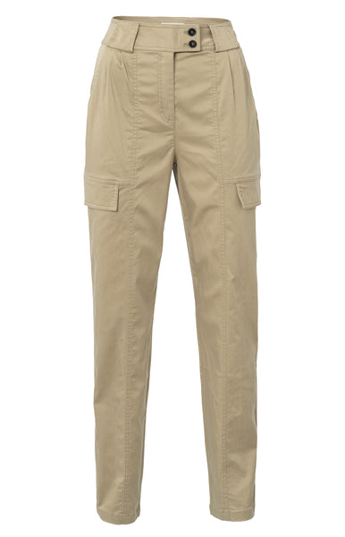 High Waist Cargo Trouser in Safari