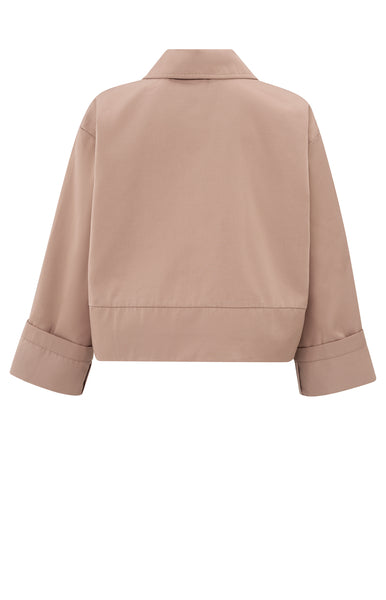 Satin Short Oversized Jacket in Dusty Pink