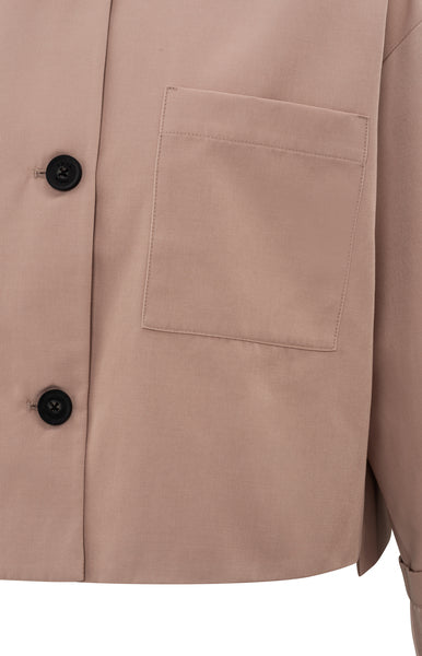 Satin Short Oversized Jacket in Dusty Pink