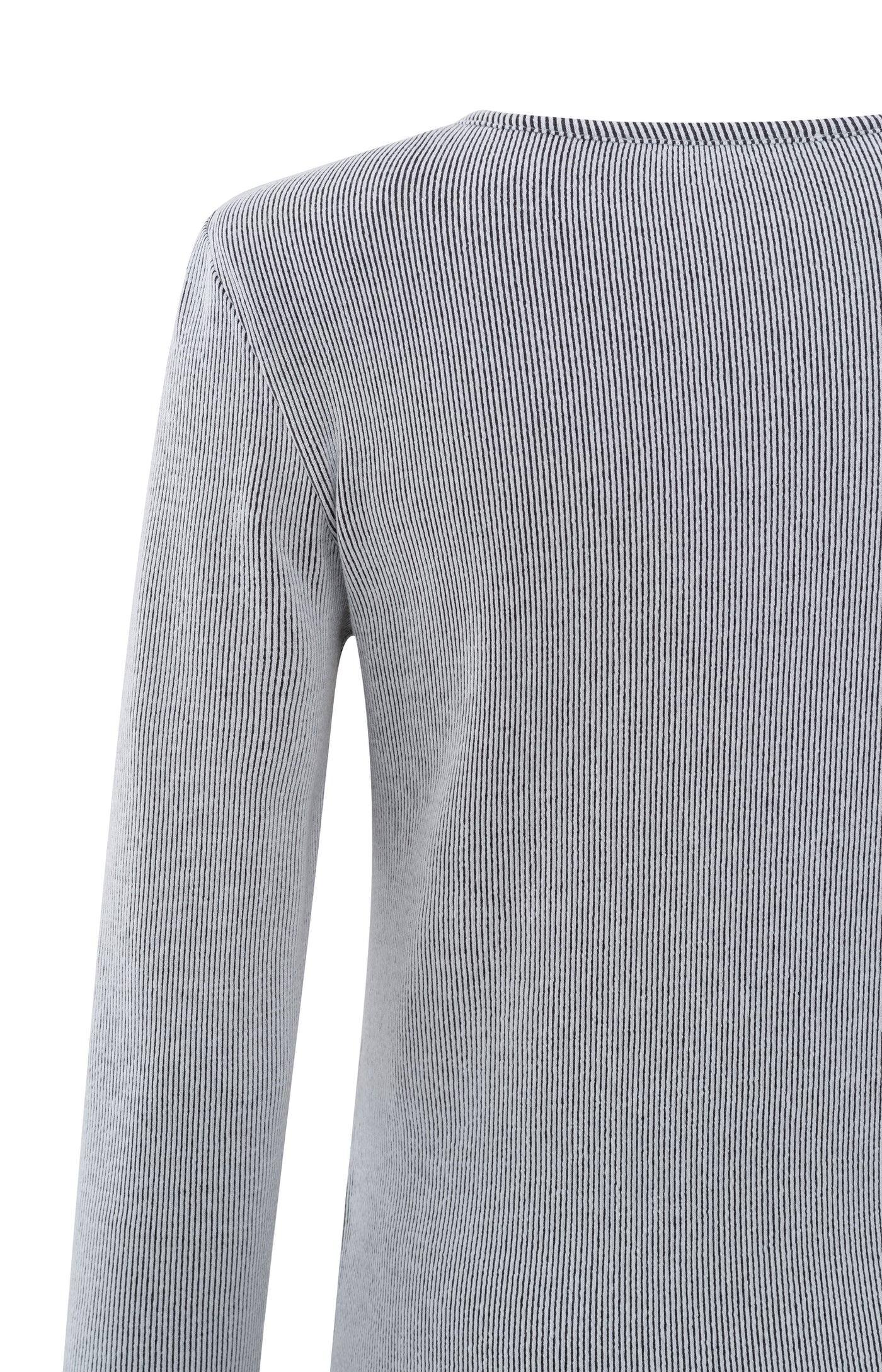 Rib Top with Shoulder Pads in Sky Grey