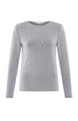 Rib Top with Shoulder Pads in Sky Grey