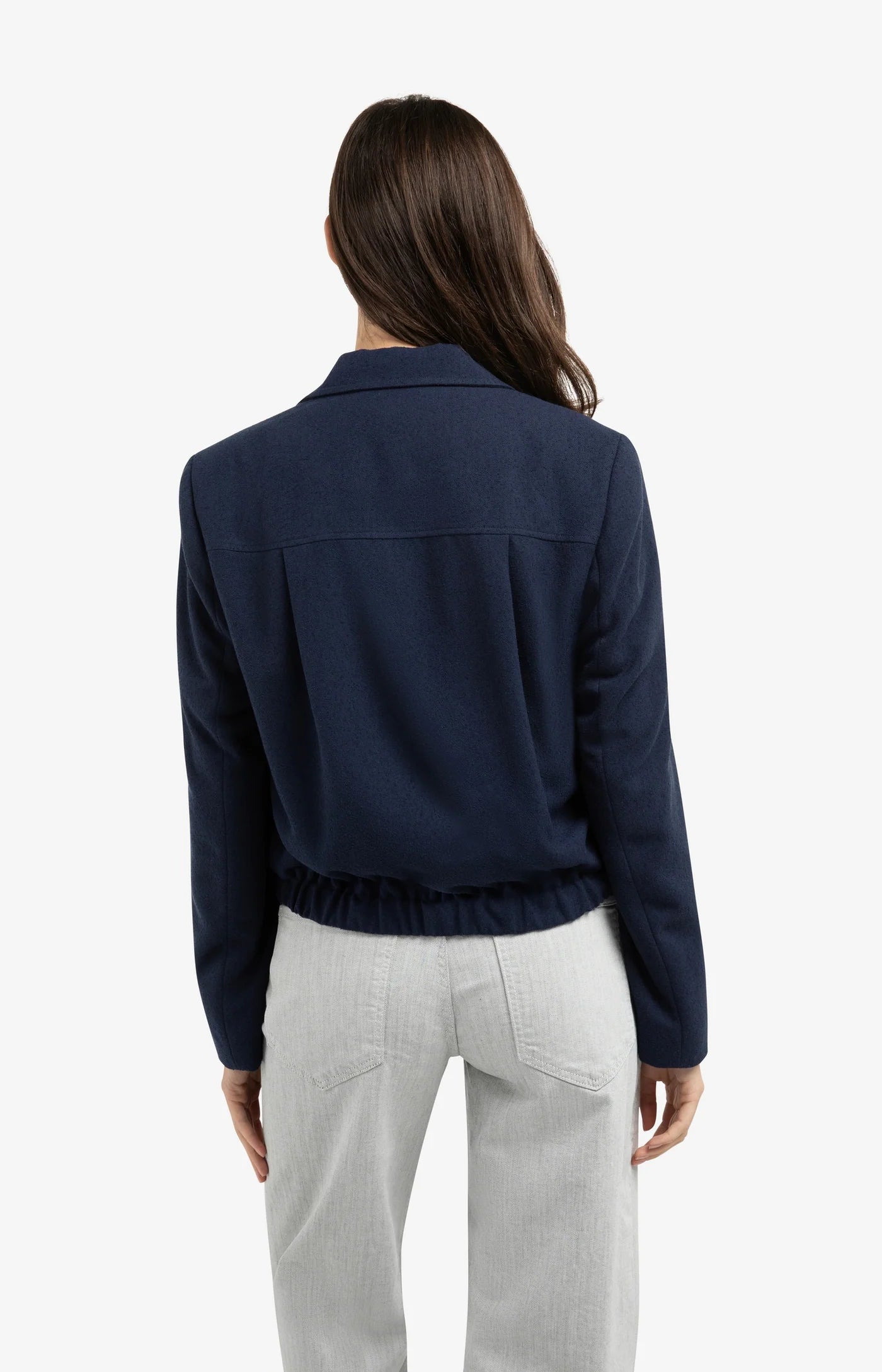 Short Double-Breasted Blazer in Navy Blazer Blue