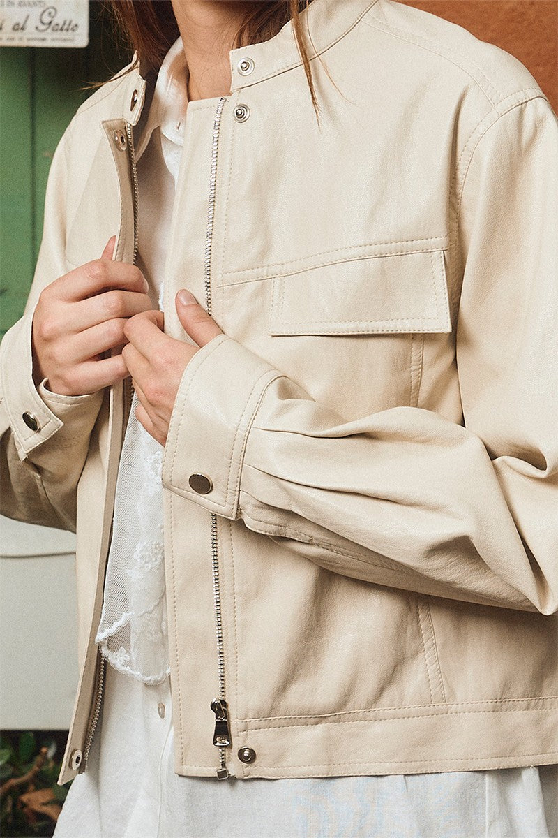 Short Mortard Jacket in Beige