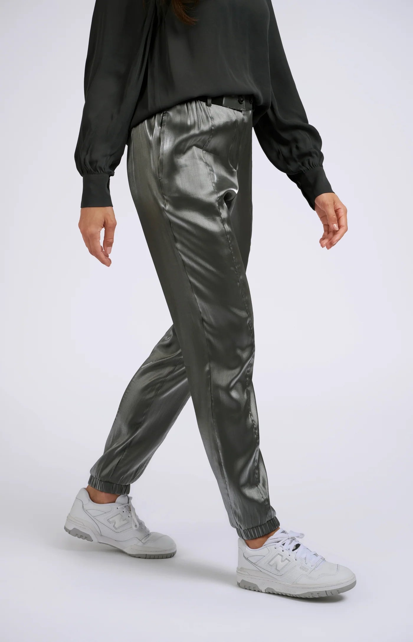 Metallic Trouser in Silver