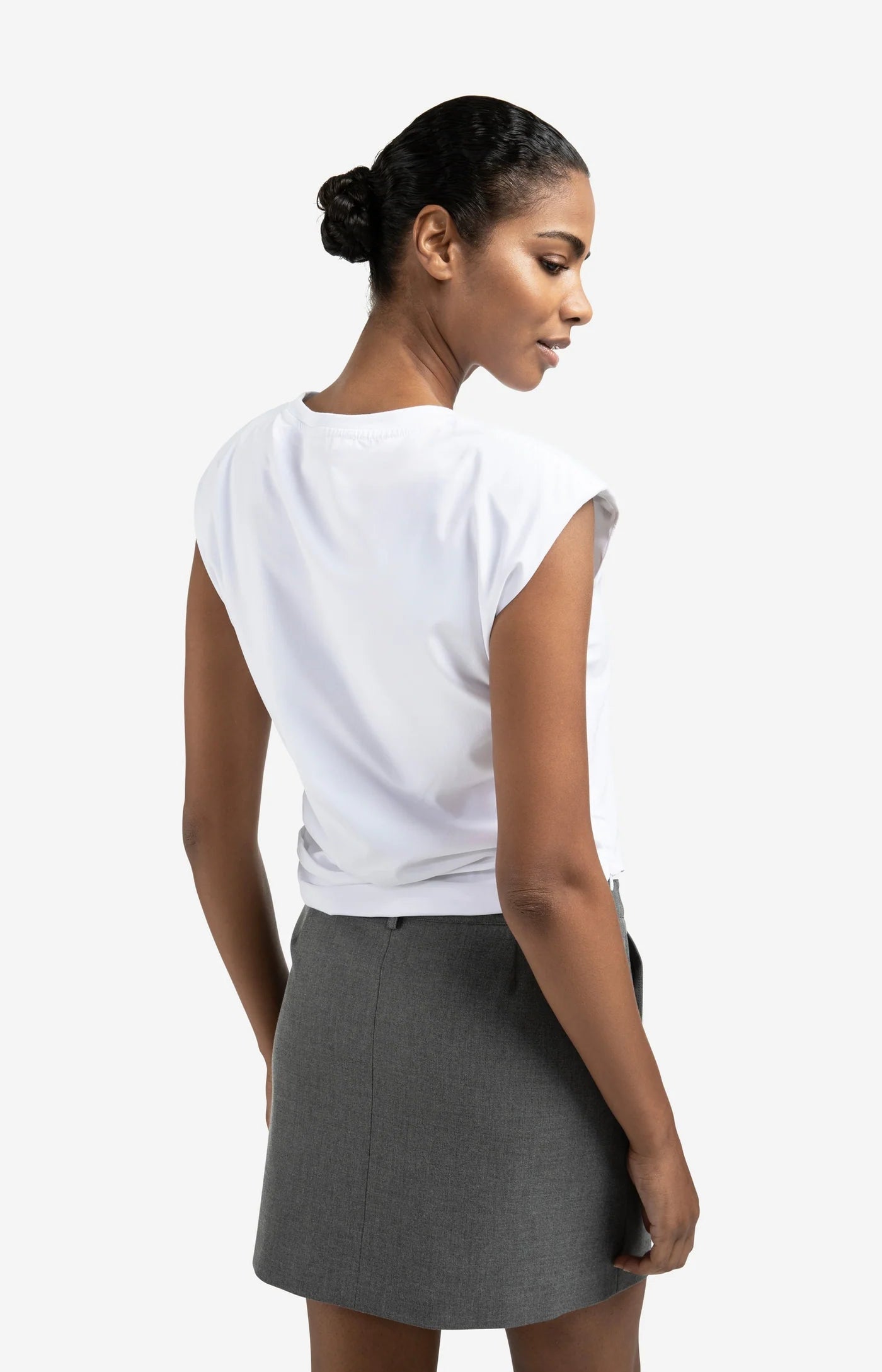 White Top with Padded Shoulders