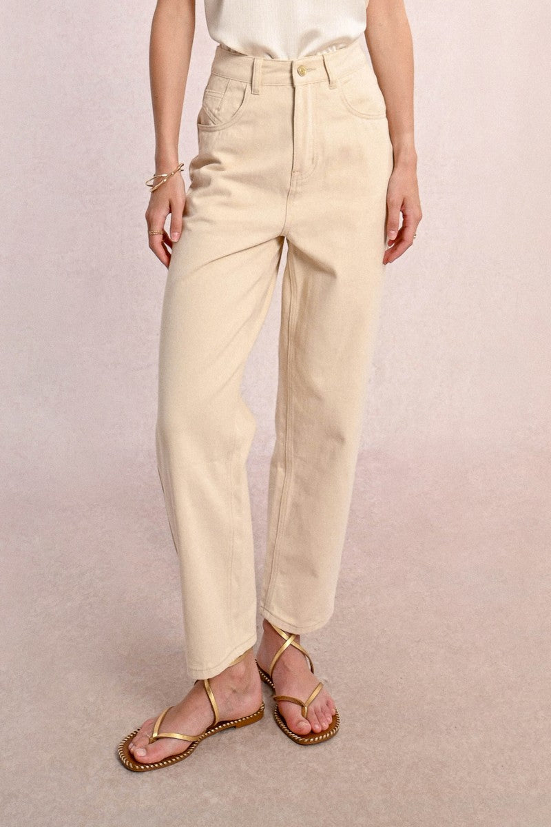 Straight Trousers in Cream