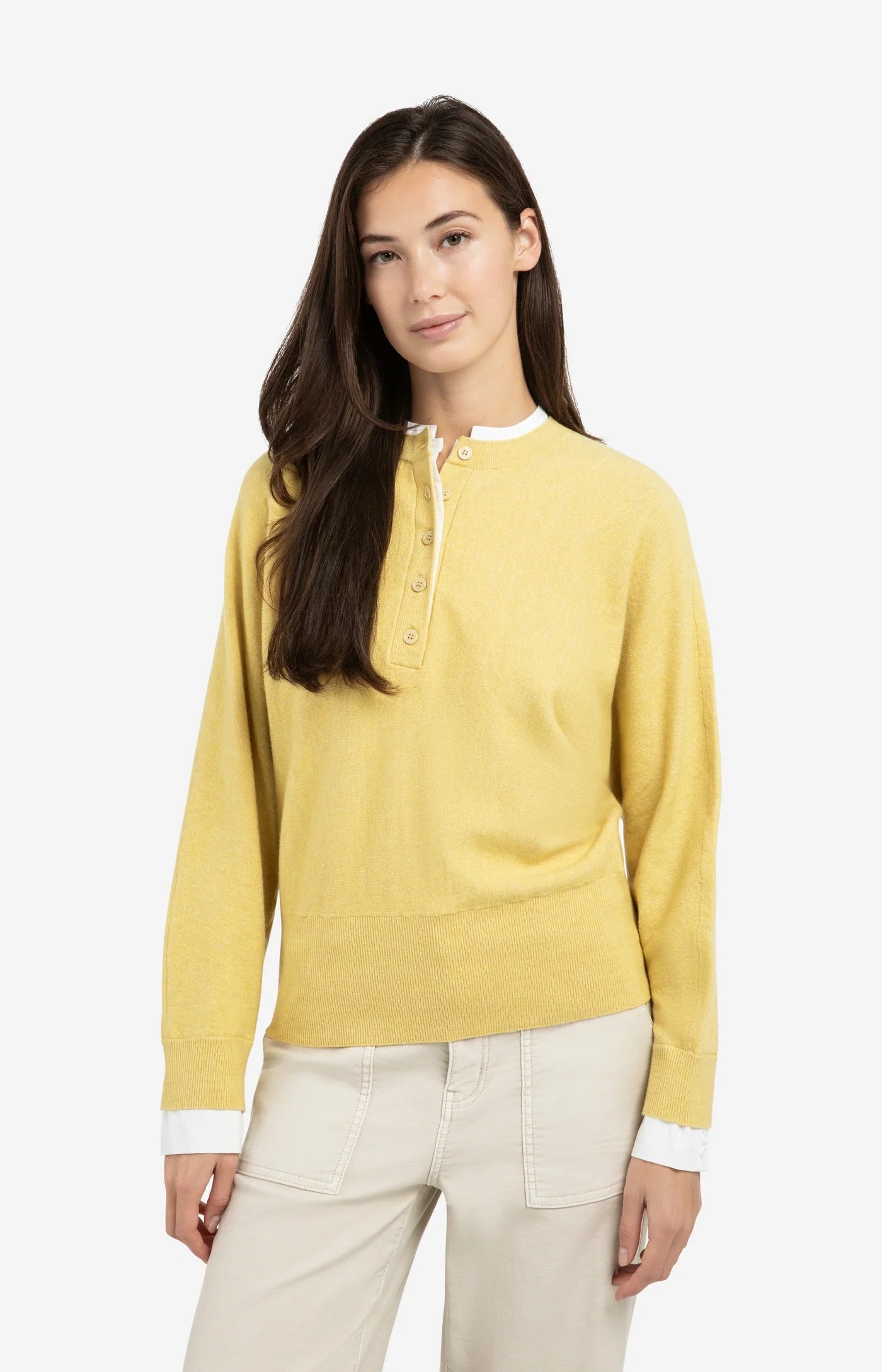 Collar Detail Sweater in Dried Moss Green