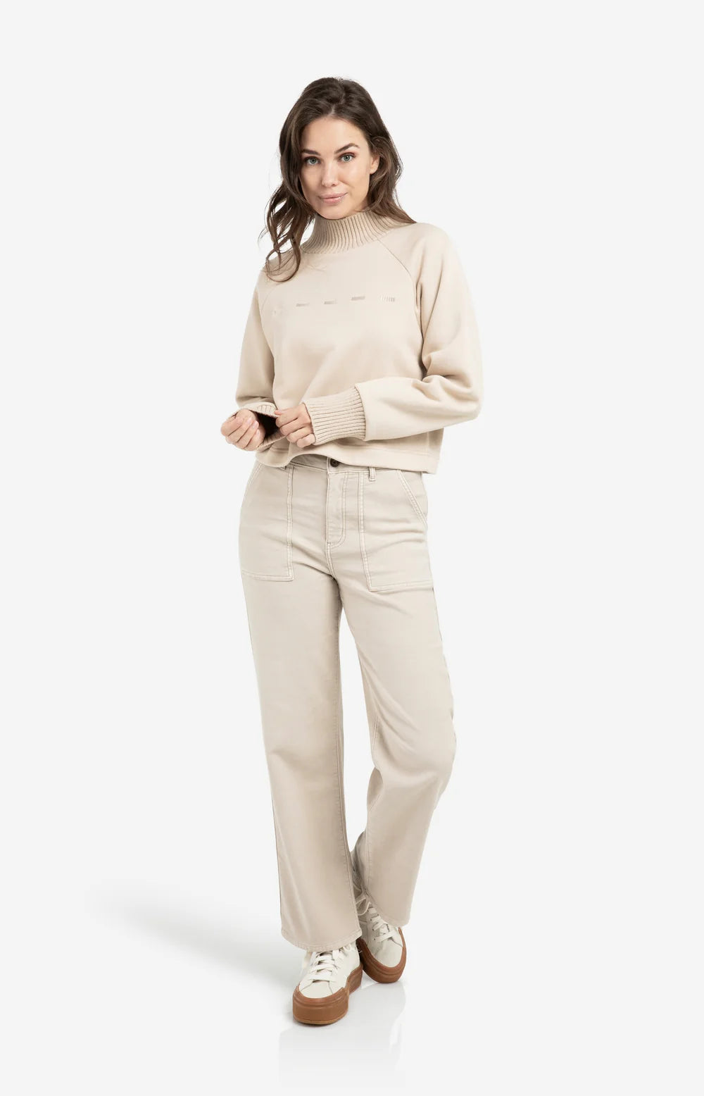 Knitted Collar Sweater in Oxford Tan Brown