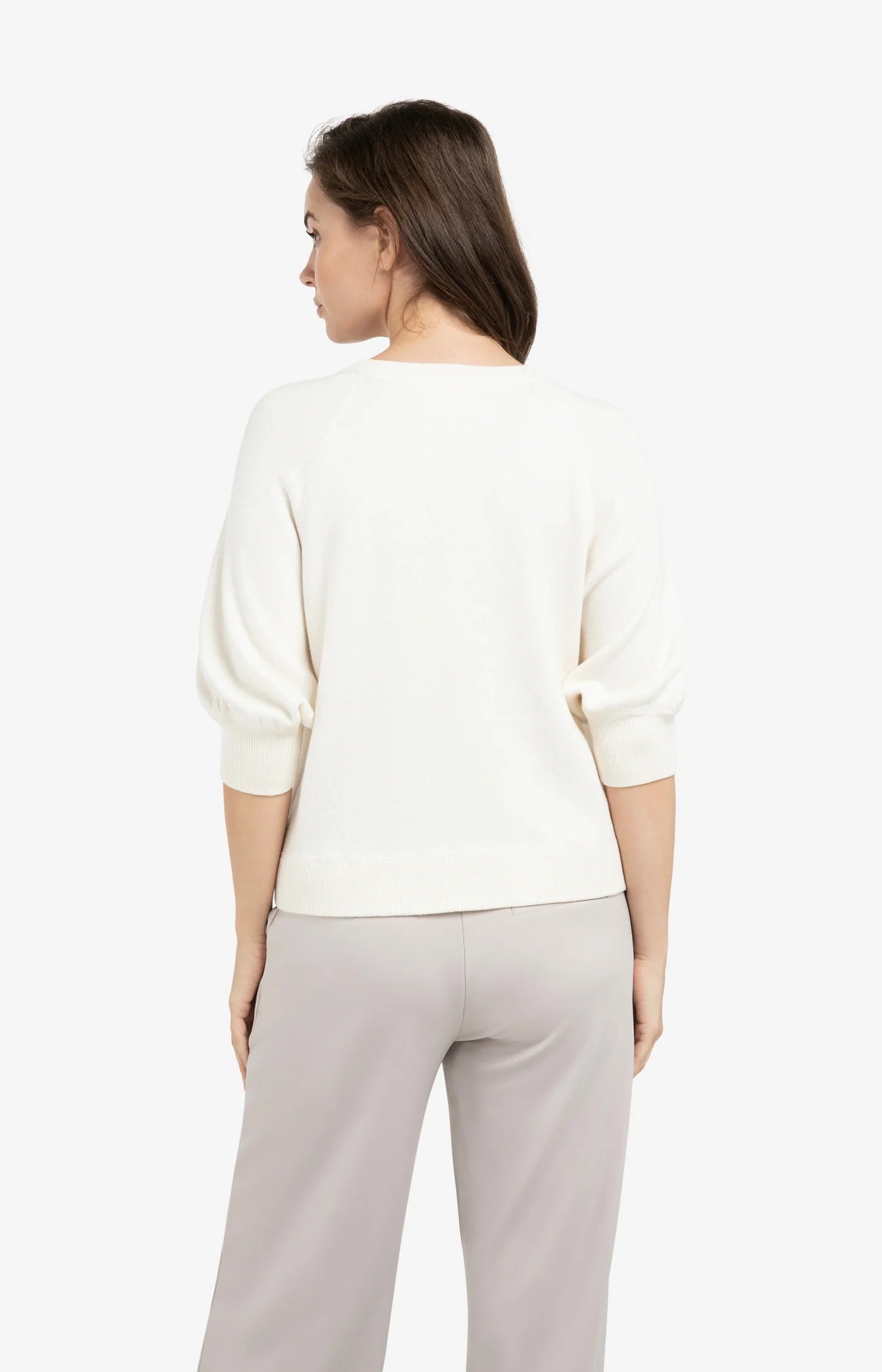 Raglan Sleeves Sweater in Ecru Melange
