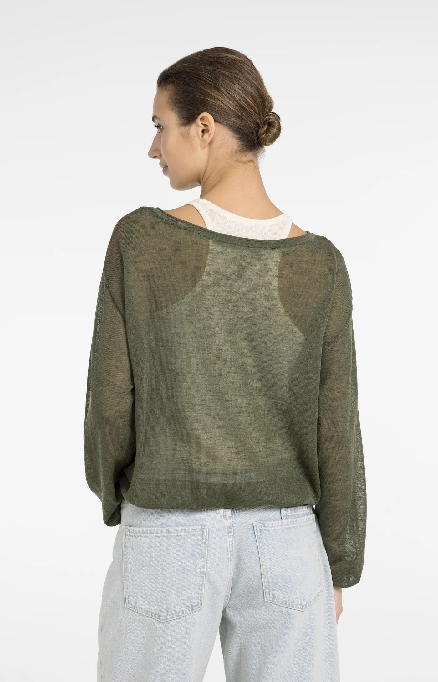 Twinset Sweater with Matching Singlet in Army Green